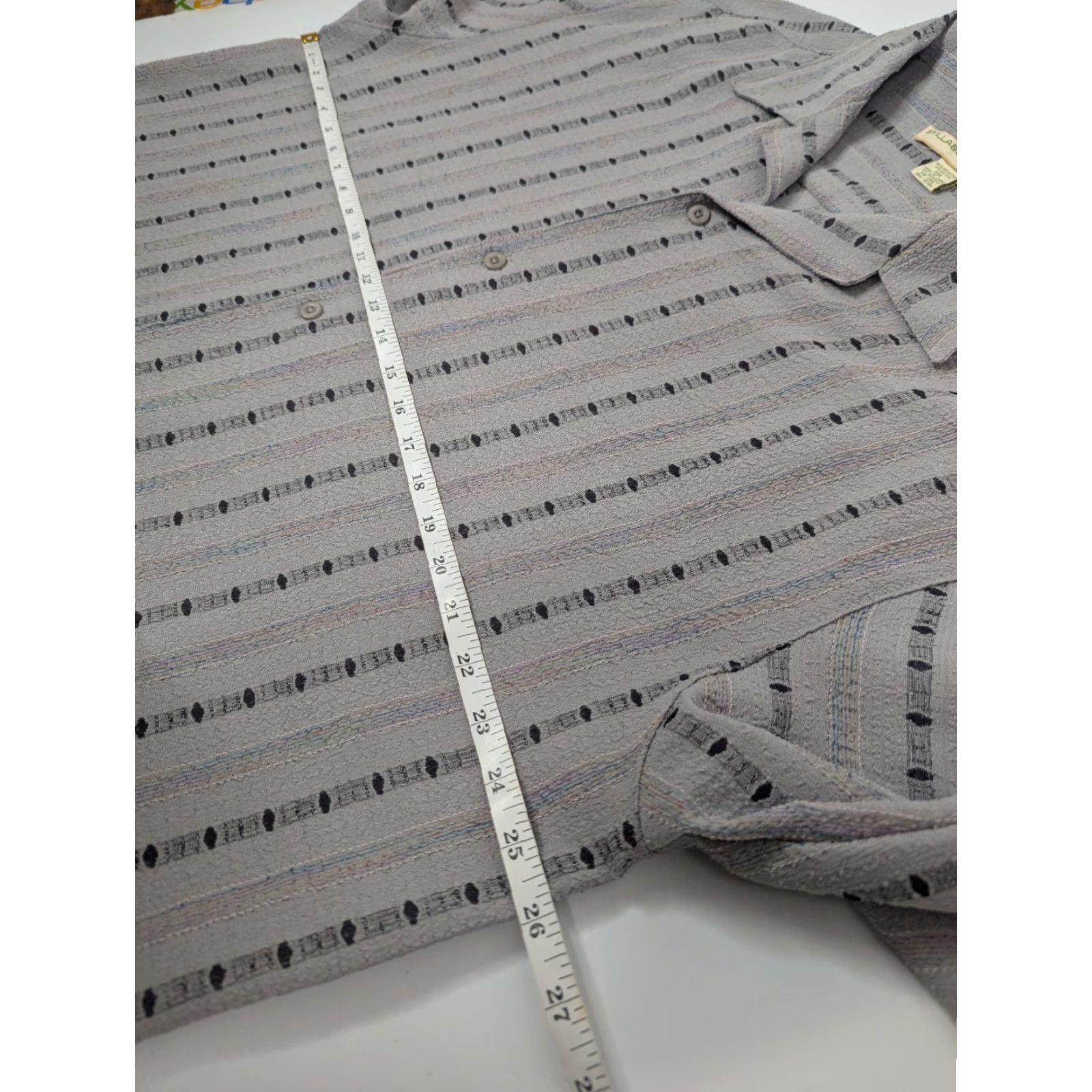 Vintage VINTAGE Syllables System Button-Up Shirt 2XL Gray Short Sleeve Collared Men Casual Vintage Size US XXL / EU 58 / 5 - 6 Thumbnail