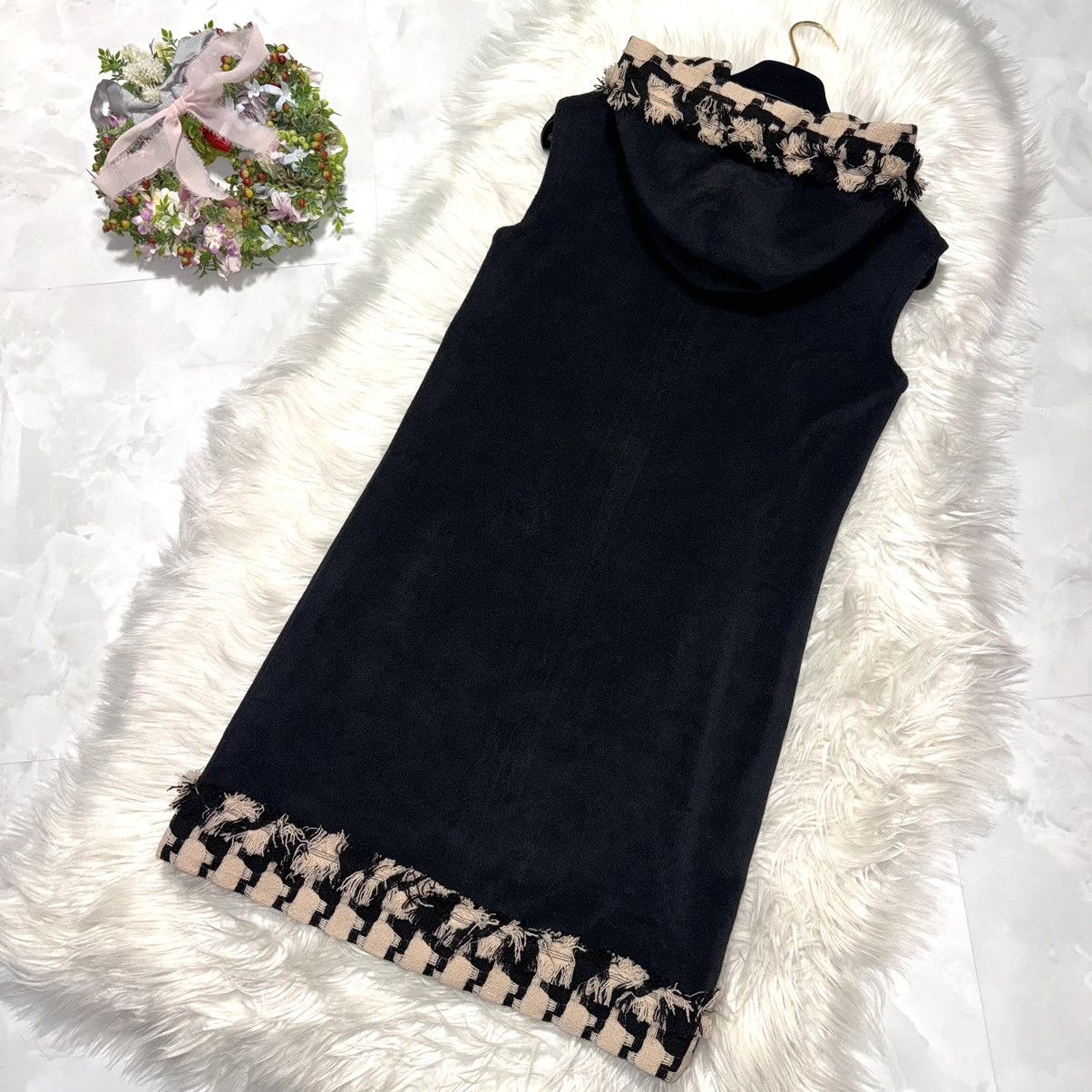 Chanel Chanel houndstooth-patterned pile fabric with hood Dress Size XS / US 0-2 / IT 36-38 - 7 Thumbnail