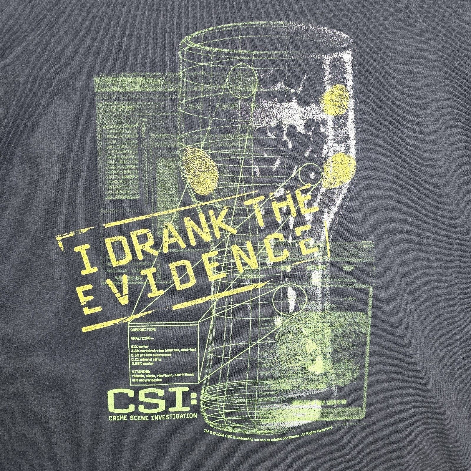 Other Vintage CSI I Drank The Evidence Shirt Size XL Y2K TV Series Size US XL / EU 56 / 4 - 6 Thumbnail