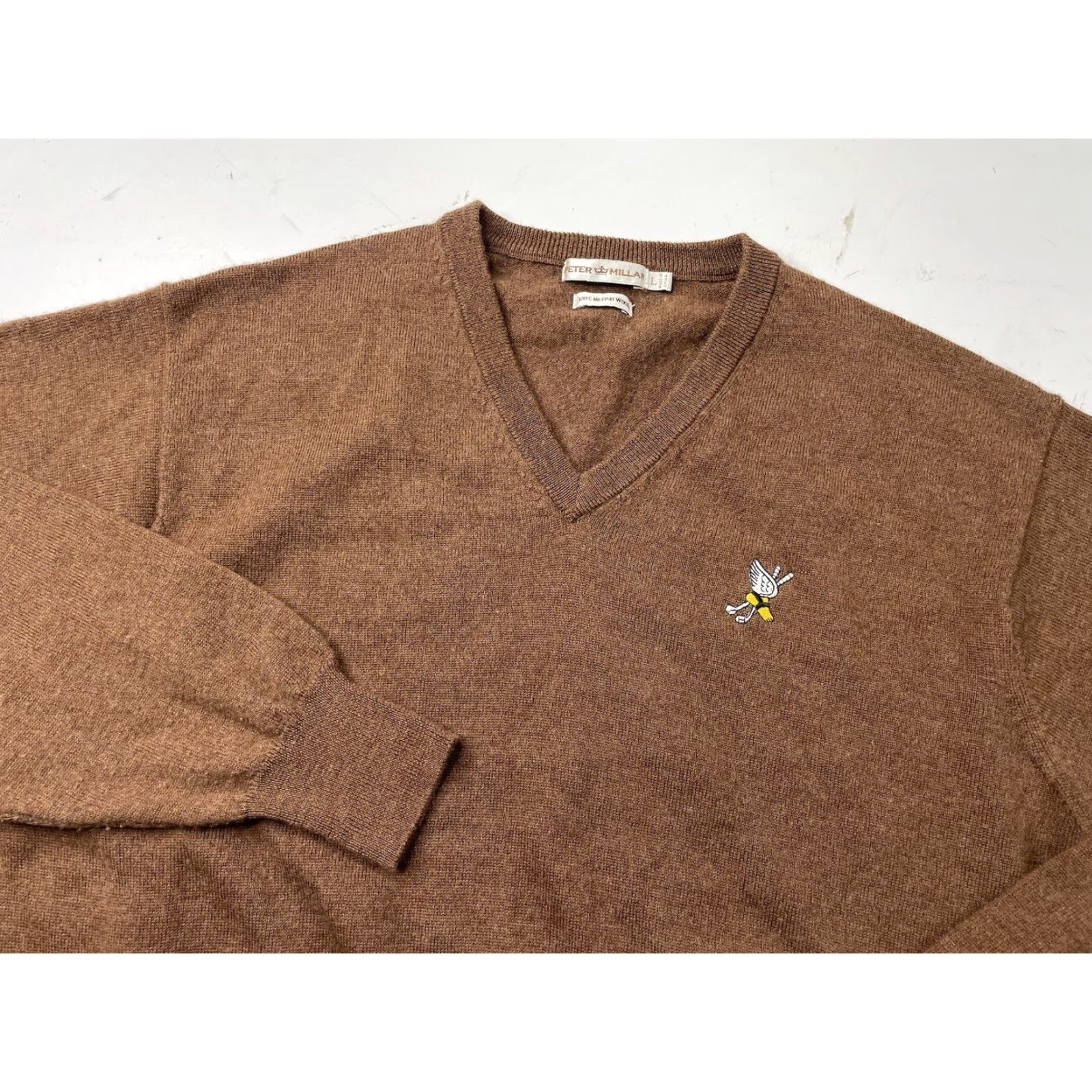 Peter Millar Peter Millar Sweater V Neck Brown Merino Wool Mens Large Pullover Knit Merino Wool Wool Classic Casual/Business Size US L / EU 52-54 / 3 - 2 Thumbnail