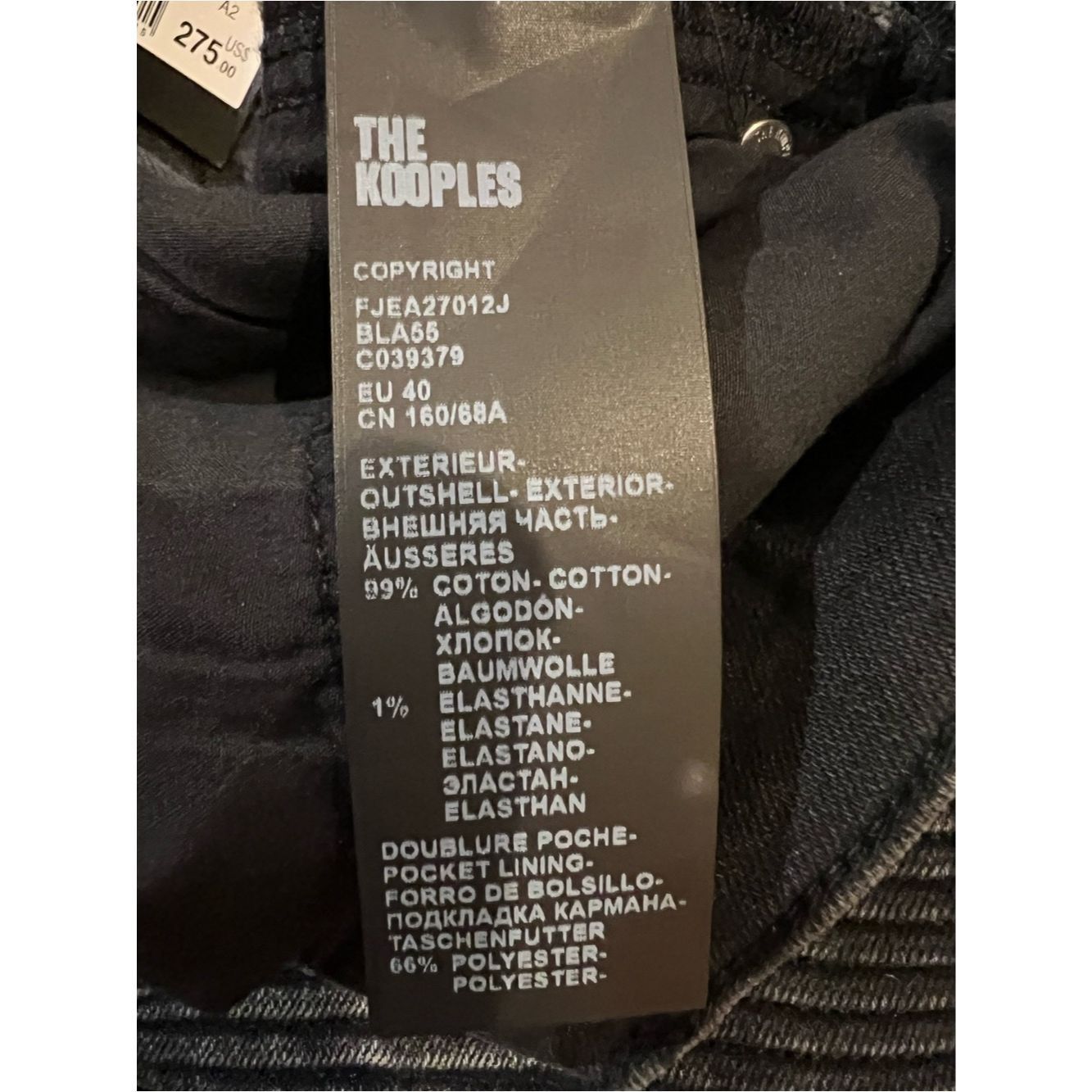 The Kooples The Kooples Women’s Moto Skinny Jeans Black Low Rise Ribbed Size 30" / US 8 / IT 44 - 9 Thumbnail