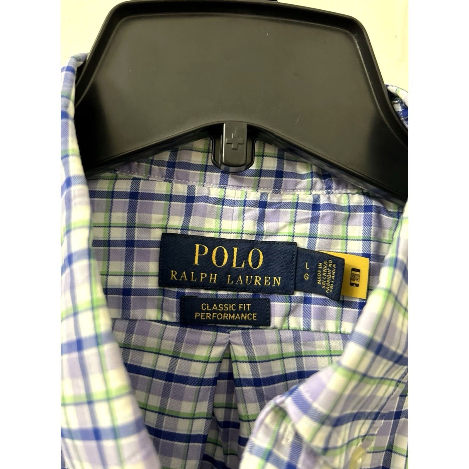 Polo Ralph Lauren Polo Ralph Lauren Performance Shirt Mens Large Blue Plaid Classic Fit L/S Button-Up Size US L / EU 52-54 / 3 - 6 Thumbnail