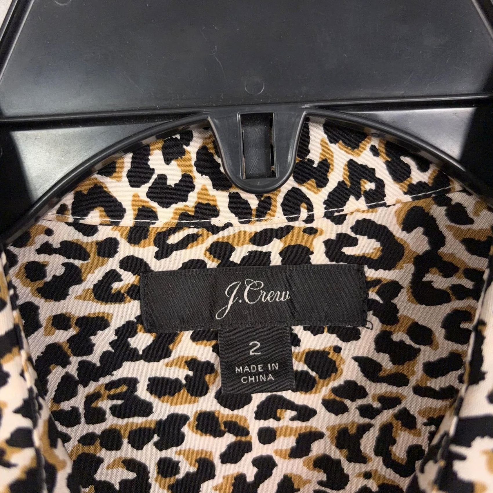 J.Crew J.CREW Shirt Womens 2 Brown Leopard Print Silk Button-Up Long Sleeve Collared Shirt Womens Regular Size 2 Leopard Womens Mens? Size XS / US 0-2 / IT 36-38 - 4 Thumbnail