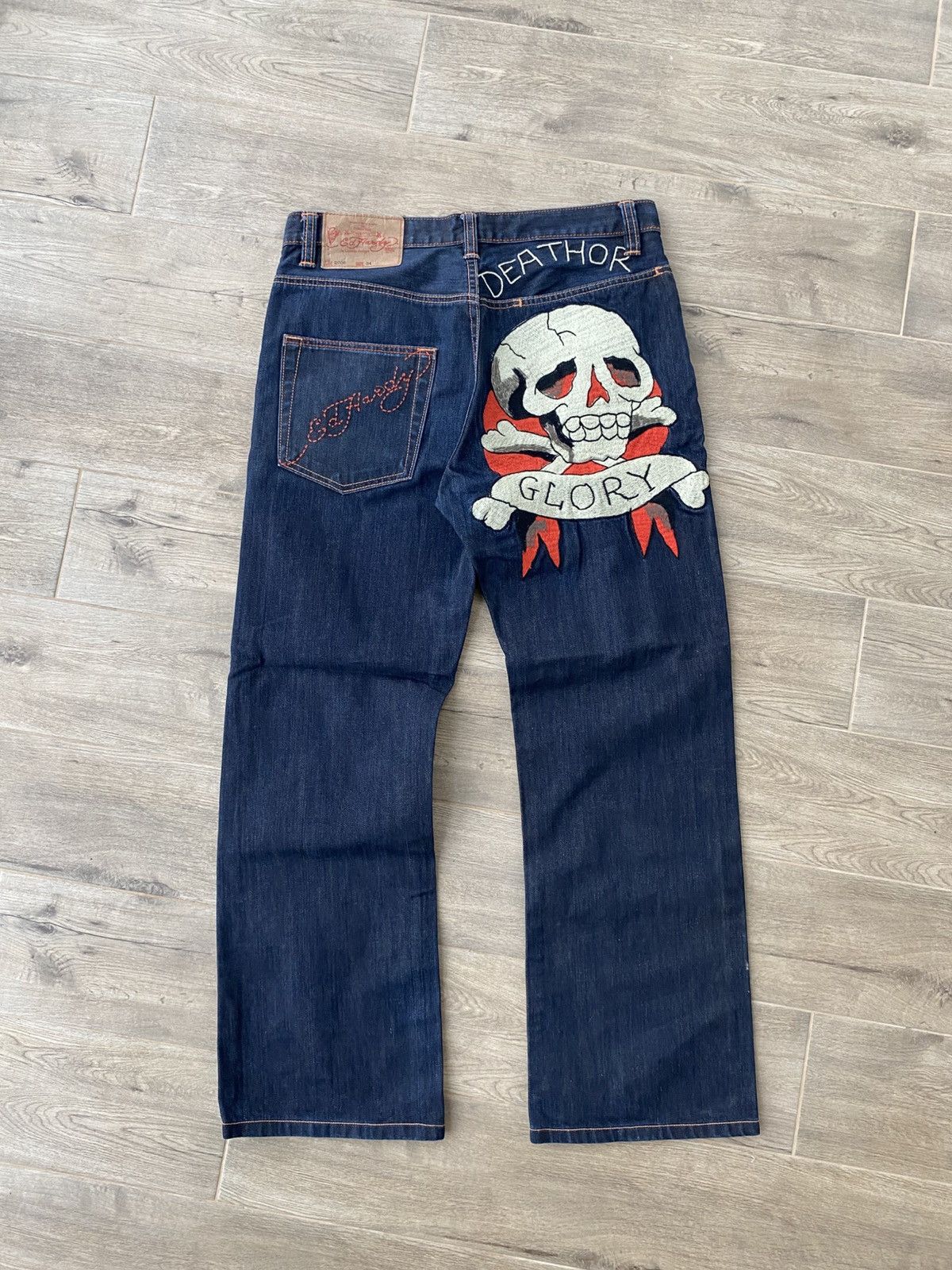 Ed Hardy × Vintage 💀ED HARDY skull vintage jeans Size US 34 / EU 50 - 1 Thumbnail