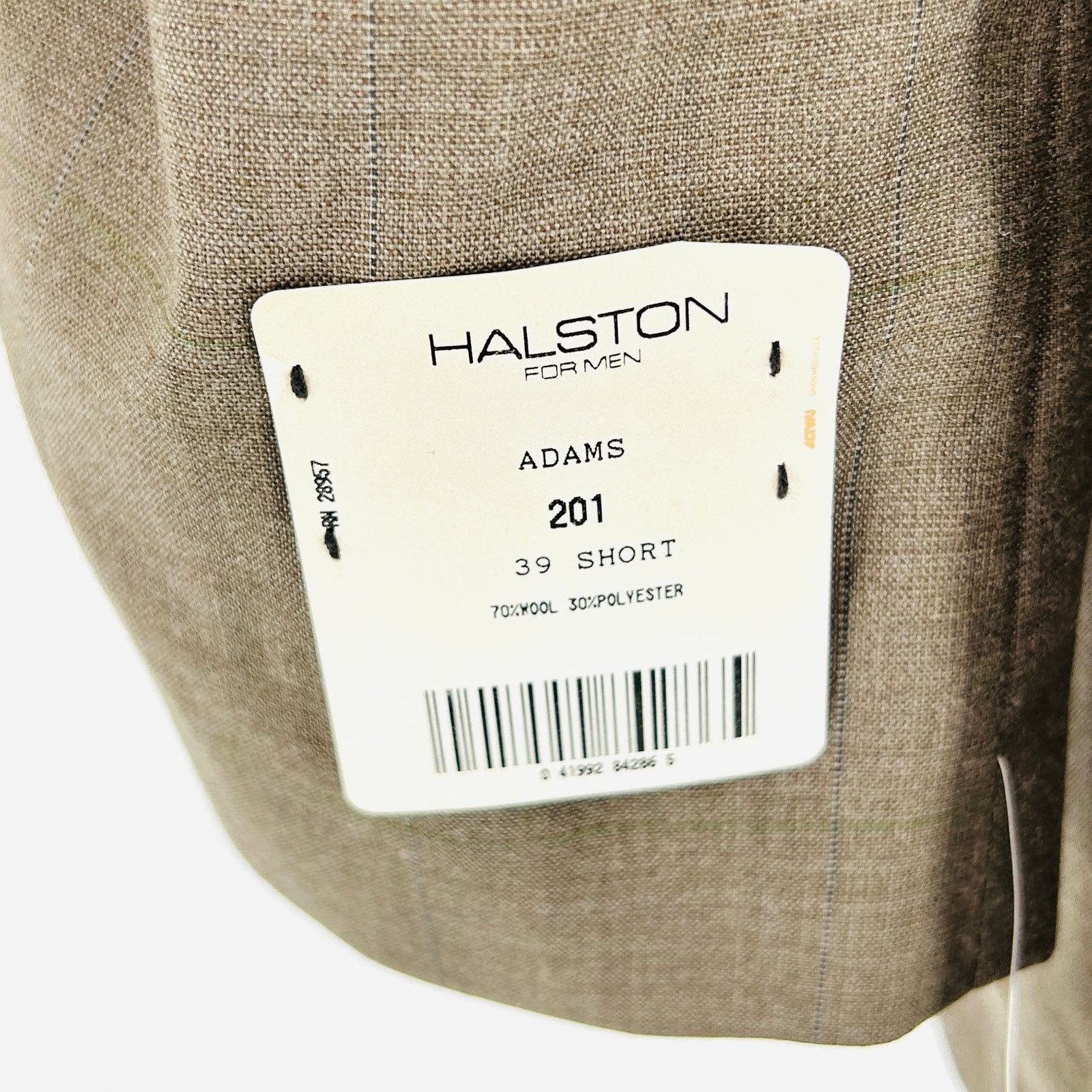 Halston NWT Vintage 90s Wool Blend Taupe Two Button Blazer Jacket Size 40S - 7 Thumbnail