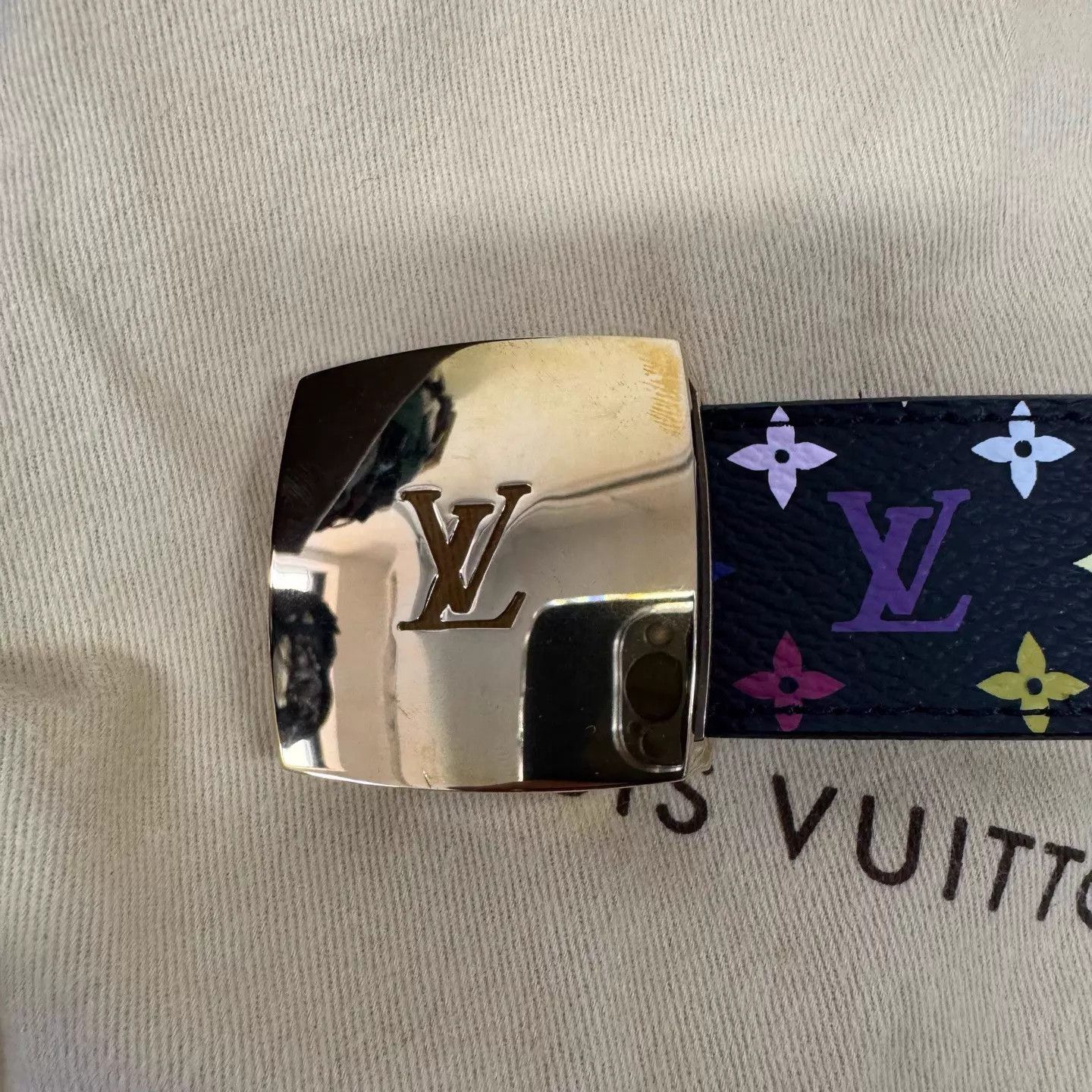 Louis Vuitton LV × Takashi Murakami Black Monogram Belt 99 New 32/80 Size ONE SIZE - 4 Thumbnail