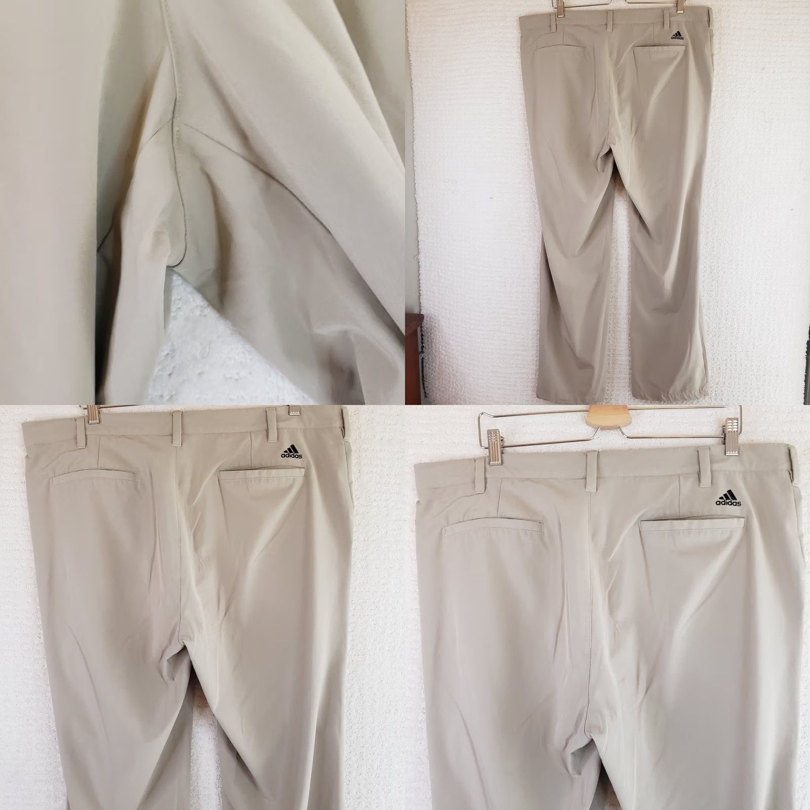 Adidas Adidas Golf Pants Mens 40x32 Khaki Beige Stretch Breathable Flex Chino Straight Pocket Logo 40 32 Regular Mens Size US 40 / EU 56 - 8 Thumbnail