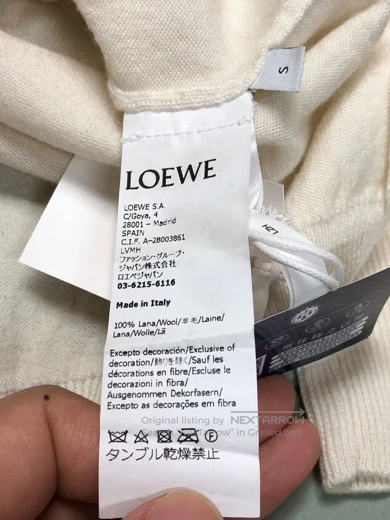 Loewe Loewe Beige pocket logo round-neck wool sweater Size S / US 4 / IT 40 - 3 Thumbnail