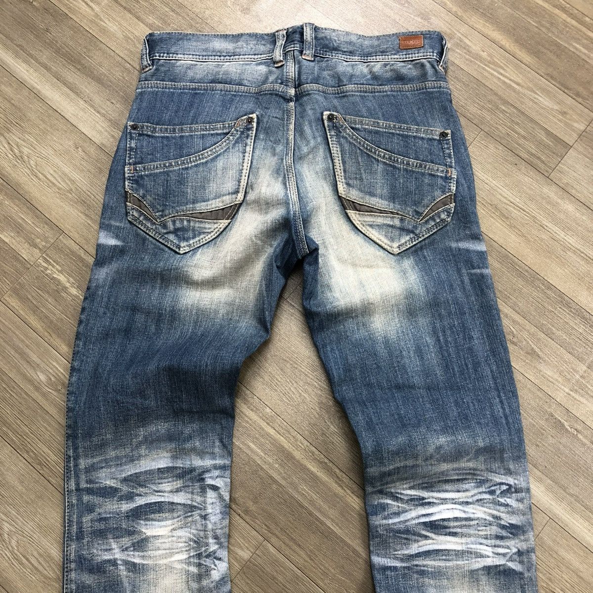 If Six Was Nine × Japanese Brand × Le Grande Bleu (L.G.B.) 2000s Nicole Club Multi Pocket Faded Bootcut Flared Jeans Size US 31 - 24 Thumbnail