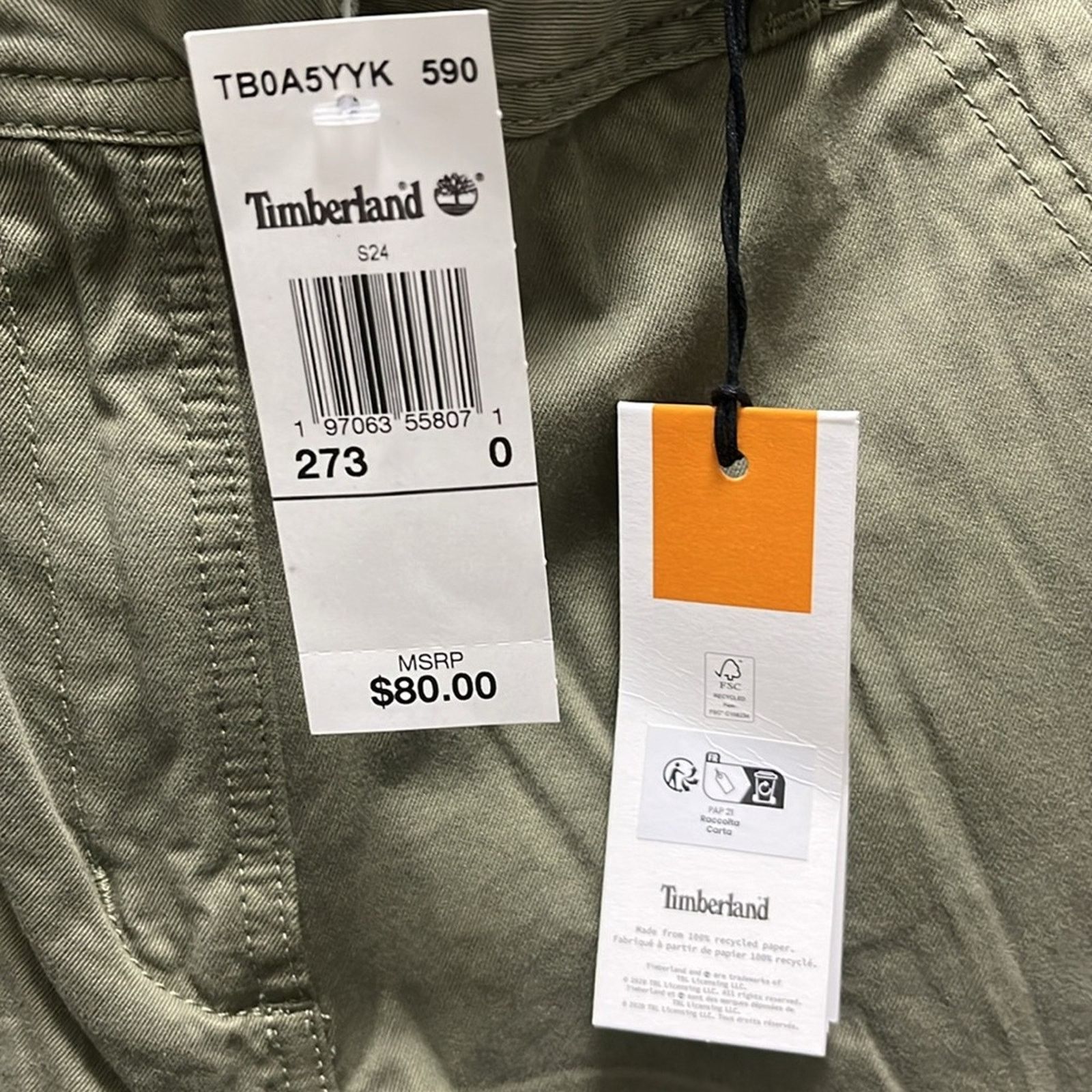 Timberland Timberland Women’s Utility Cargo Pant Size 27W x 30L Khaki Size 27" / US 4 / IT 40 - 2 Thumbnail