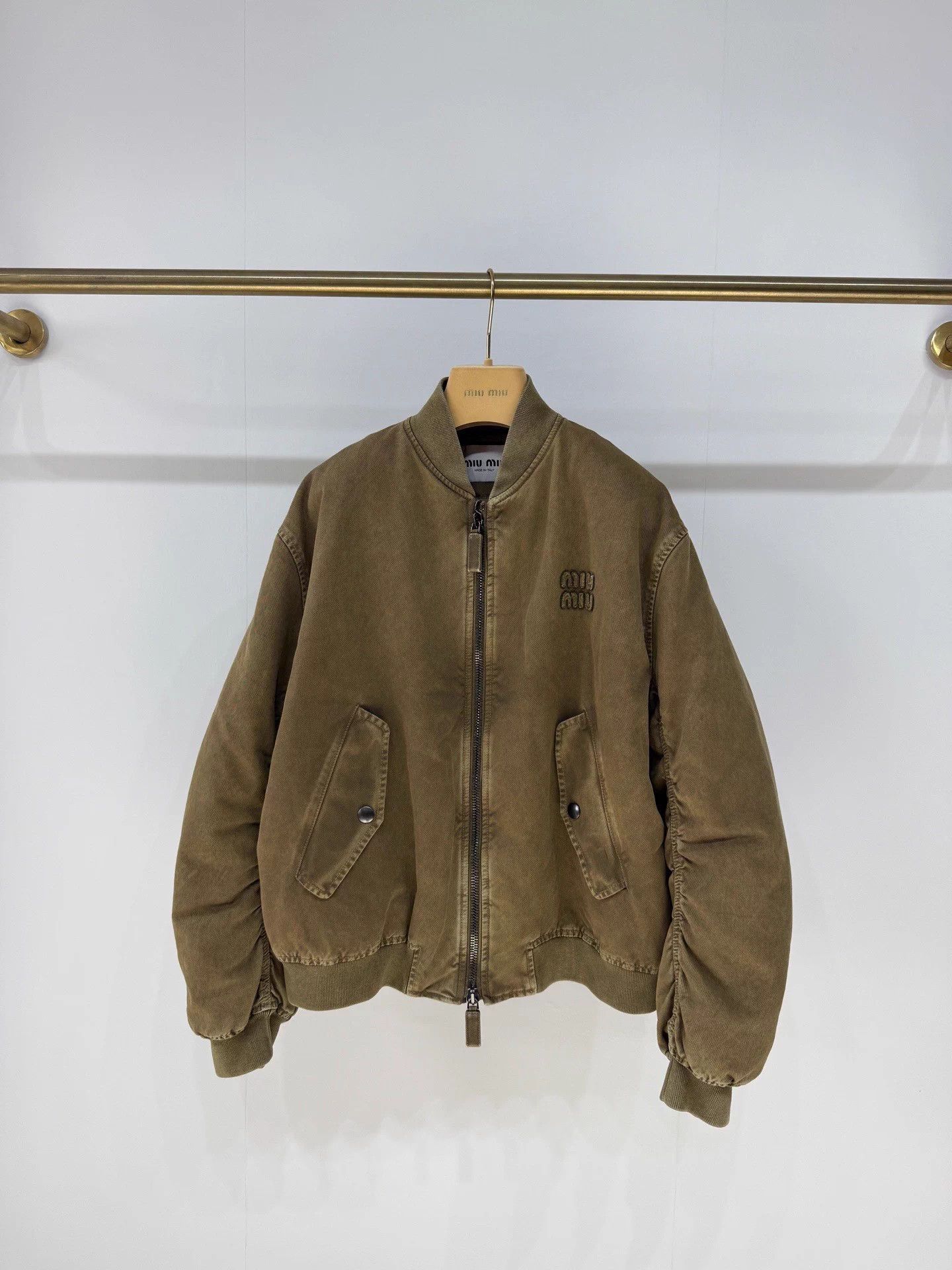Miu Miu MIUMIU Women's 25SS Distressed Cotton Jacket 38 Size S / US 4 / IT 40 - 1 Thumbnail