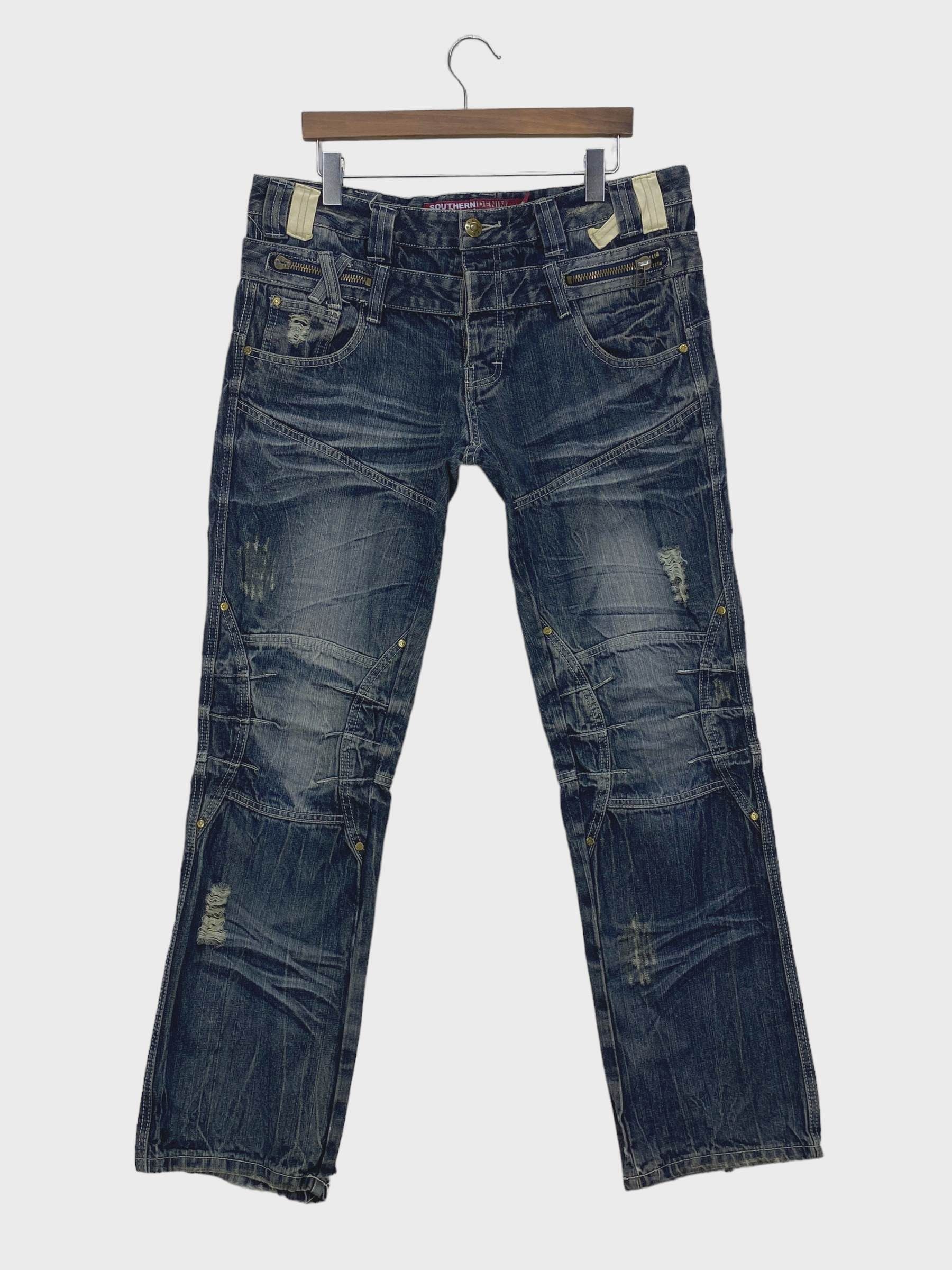 image of Rodeo x Workers Southern Jeans Double Waist Jeans Japanese Jeans in Blue, Men's (Size 37)