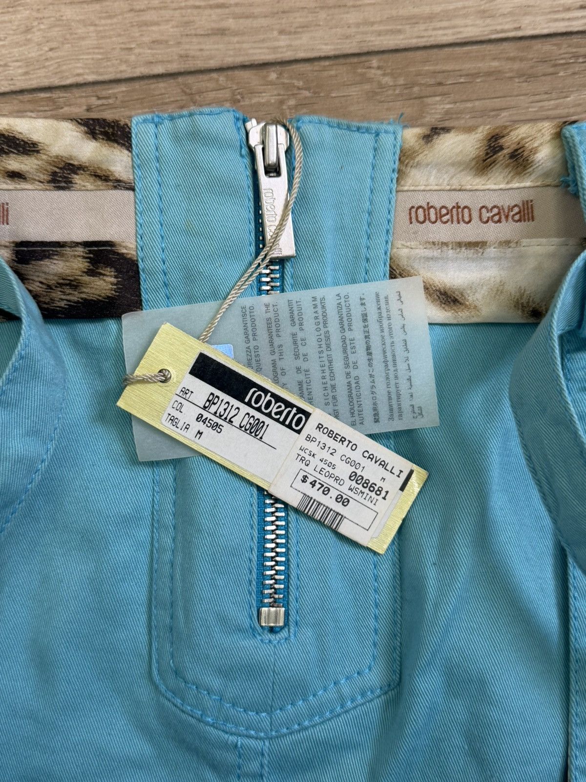 Roberto Cavalli Roberto Cavalli Blue and Leopard Detail Mini Skirt Size 28" / US 6 / IT 42 - 4 Thumbnail
