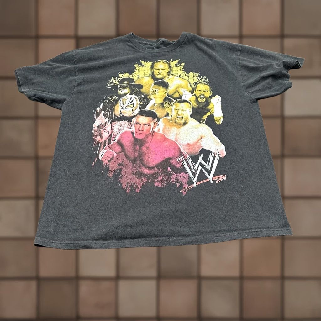 X-LARGE WWE John Cena Collage Black Graphic T-Shirt Men XL X-Large Cotton Wrestling Shirt XL Men's Black Cena Logo Graphic Print Sports Tee Size US XL / EU 56 / 4 - 1 Thumbnail
