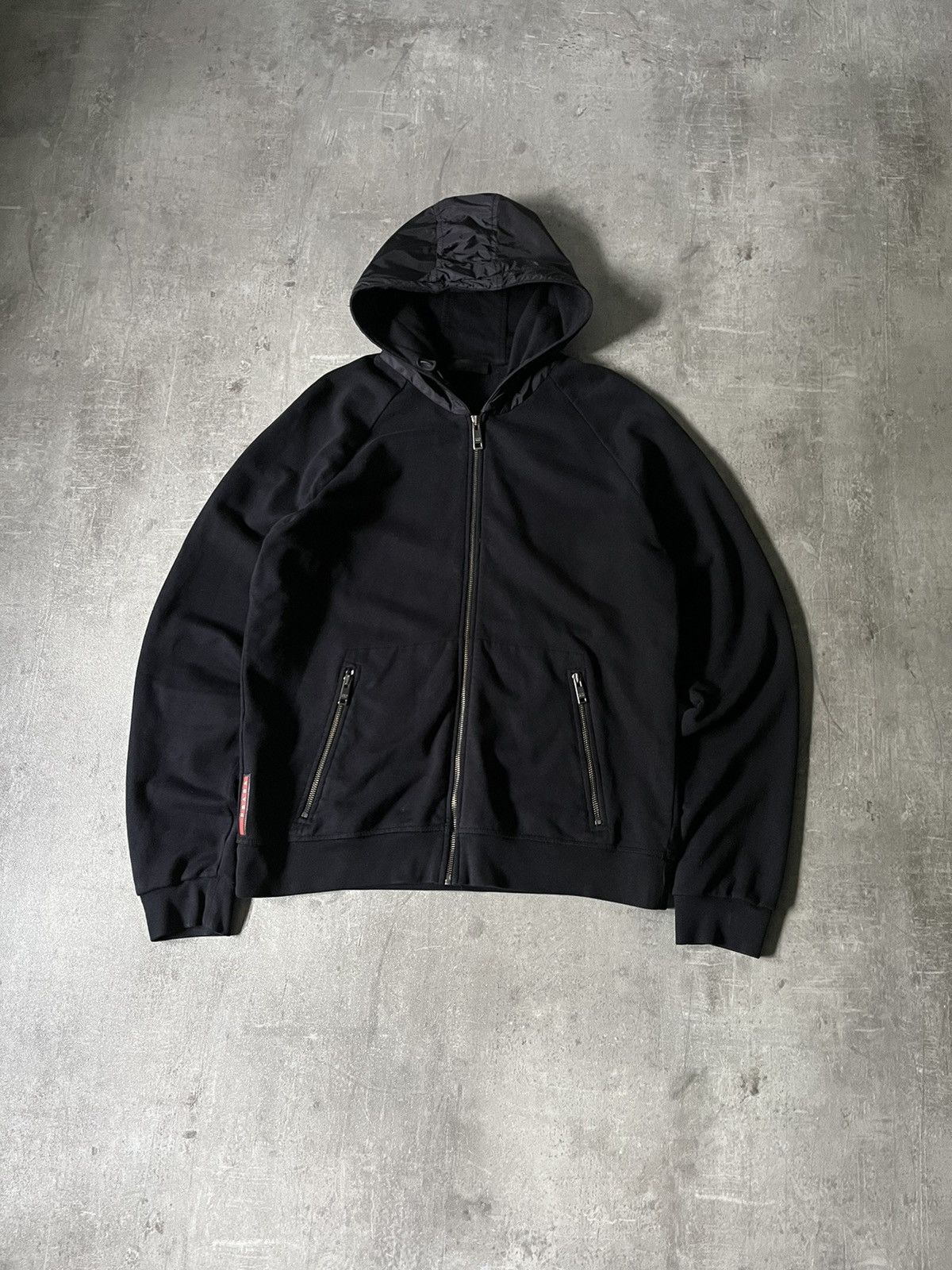 Luxury × Prada × Vintage Vintage Prada zip hoodie black | Grailed