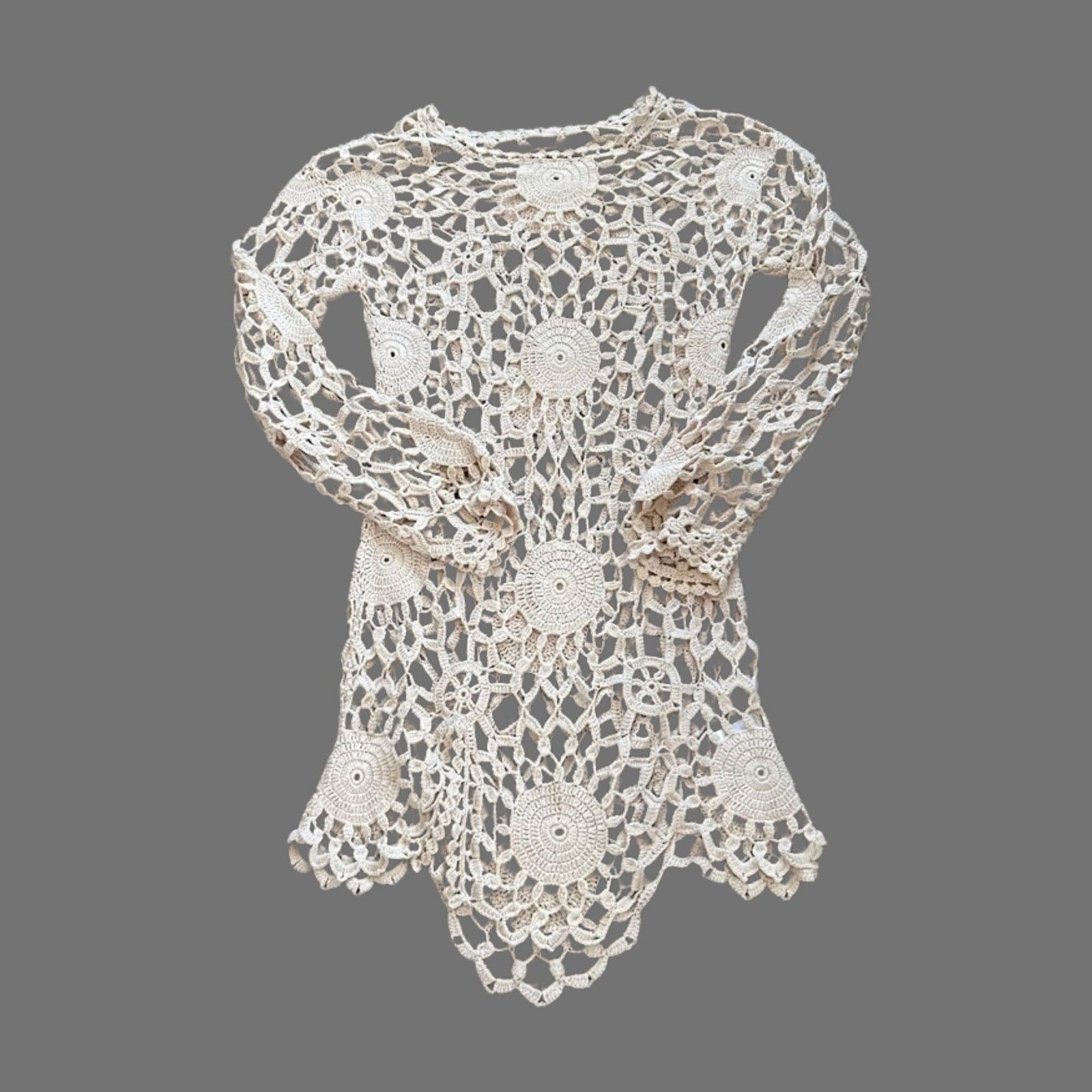 UNIF Rare UNIF Crochet Tunic/Dress, Cream Size M / US 6-8 / IT 42-44 - 2 Thumbnail