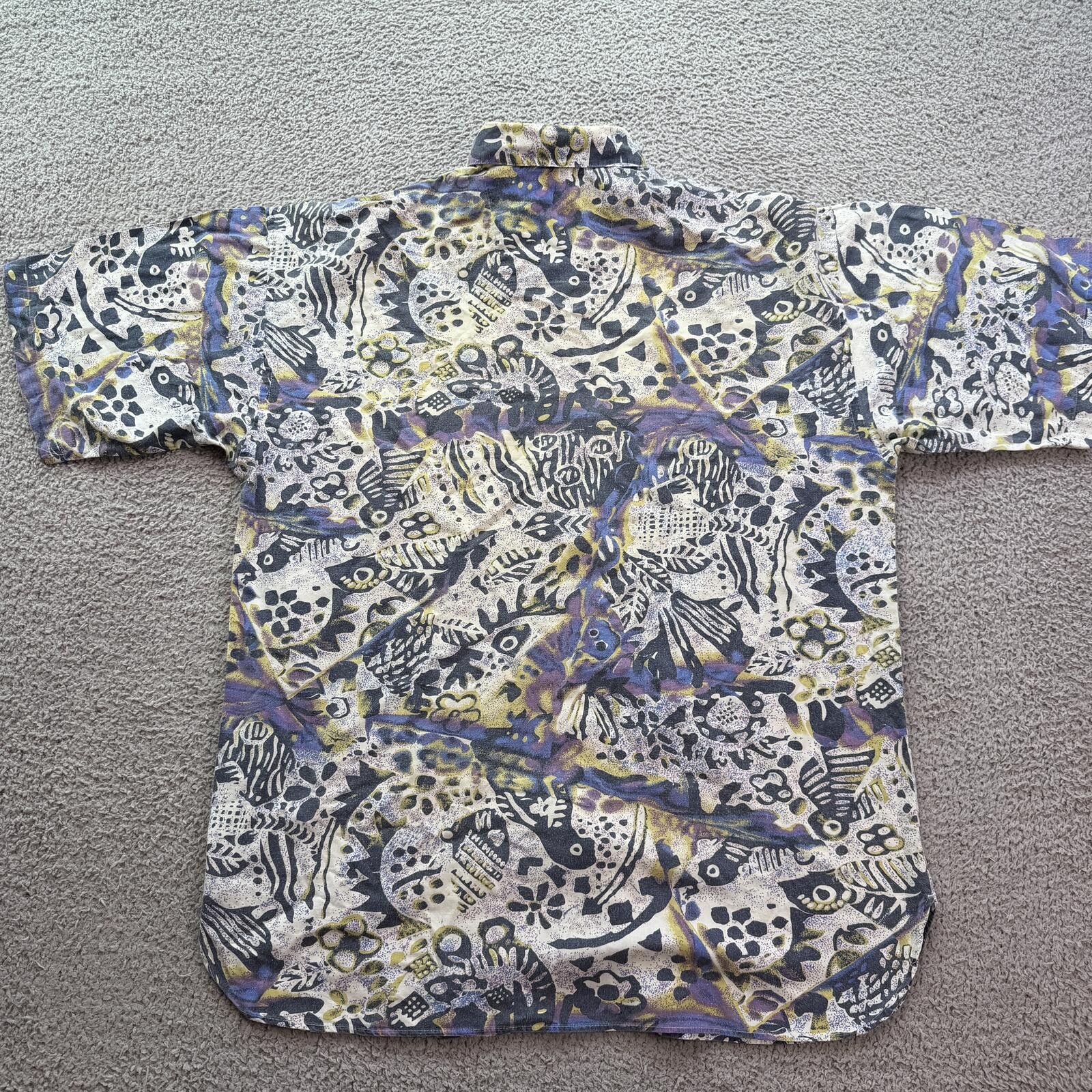 Other Vintage 90s Abstract Art Print Button Up Shirt Men XL Safari Size US XL / EU 56 / 4 - 2 Thumbnail