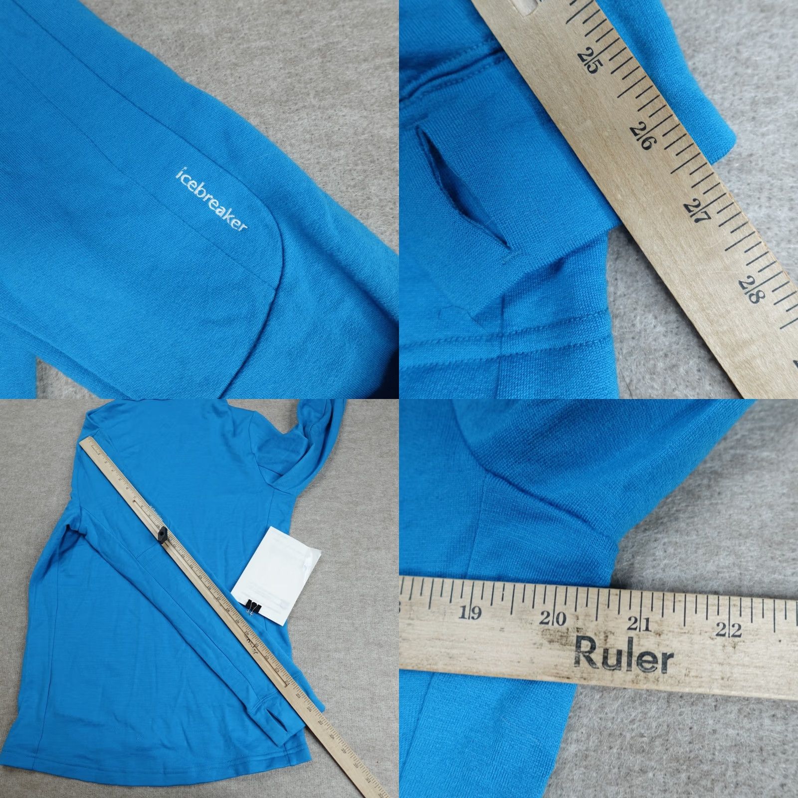 Icebreaker Icebreaker Mens Sweater Medium Blue Green Teal Full Zip 100% Wool Size US M / EU 48-50 / 2 - 8 Thumbnail