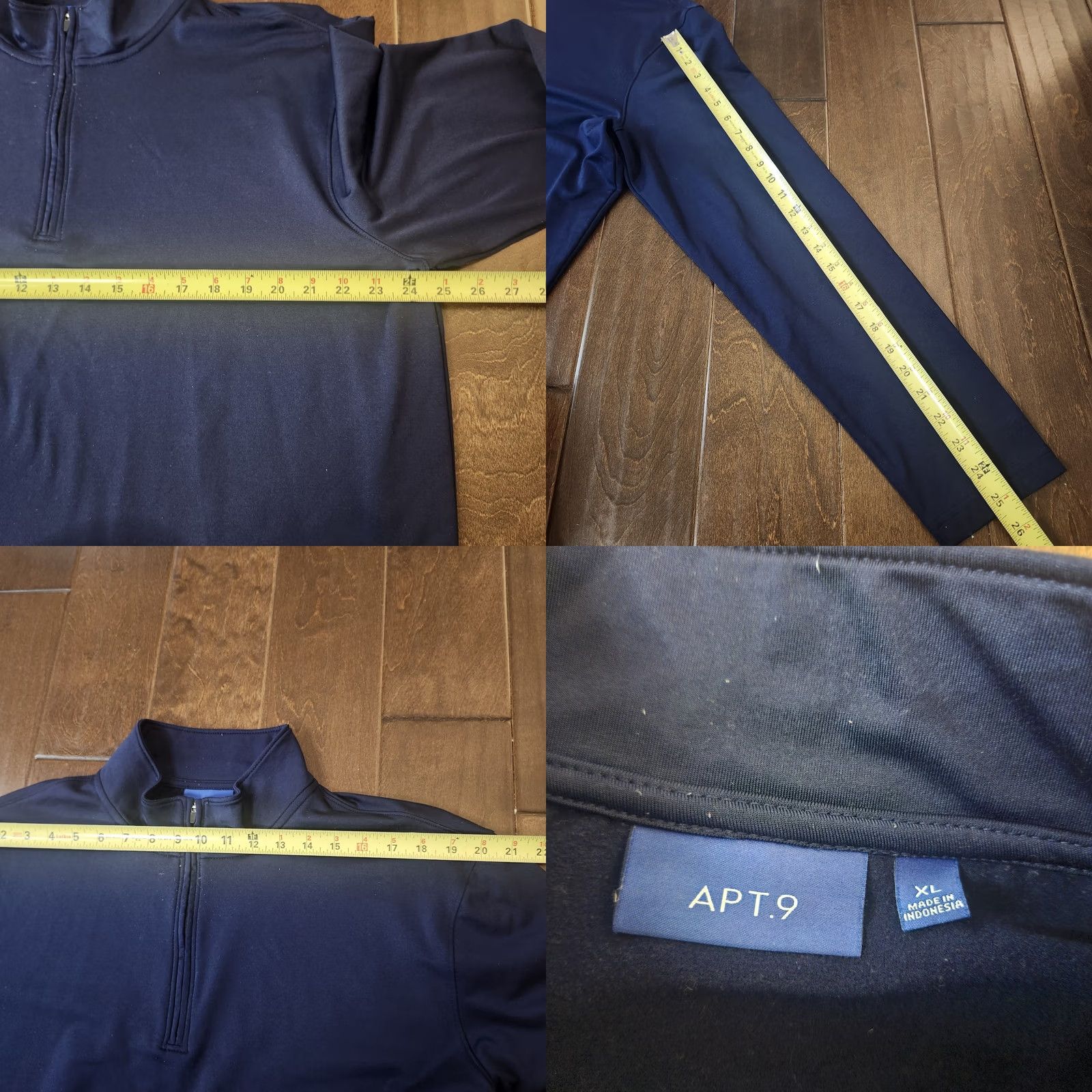 Apt. 9 Apt 9 Mens XL Navy Quarter Zip Pullover Shirt Long Sleeve Size US XL / EU 56 / 4 - 9 Thumbnail