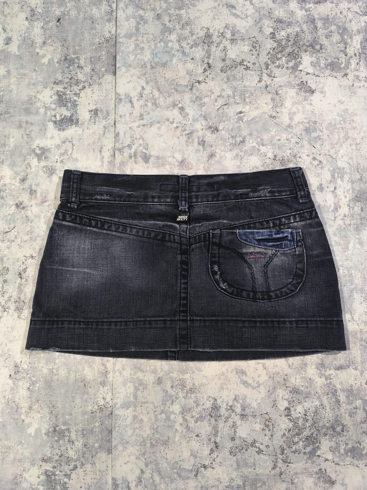 Hysteric Glamour × Miss Sixty Miss Sixty VTG Mini Skirt Distressed Patchwork Denim Y2K Size 30" / US 8 / IT 44 - 3 Thumbnail