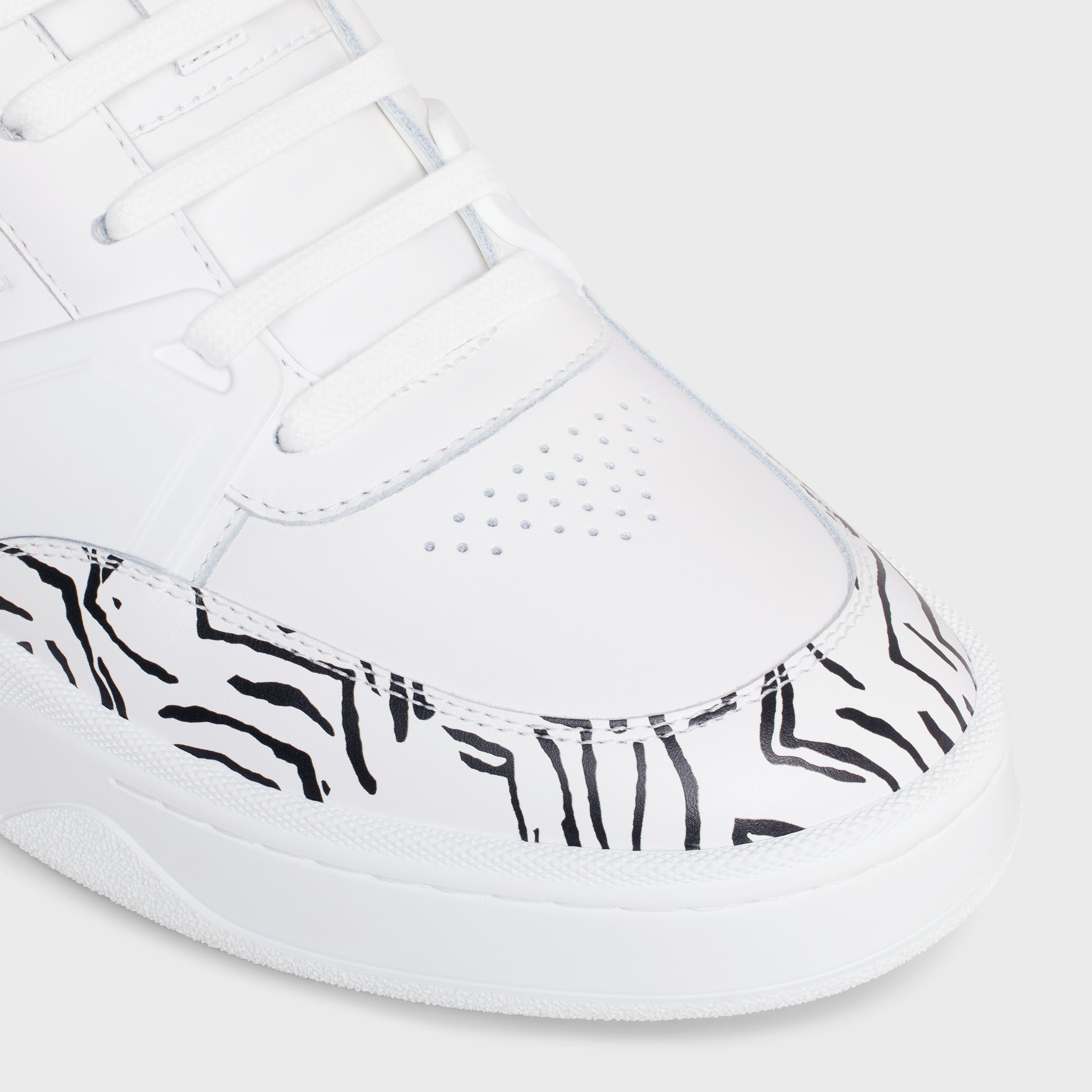Celine o1bcso1str0824 Trainer CT-07 Low-Top Sneakers in White Black Size US 6 / EU 39 - 4 Thumbnail