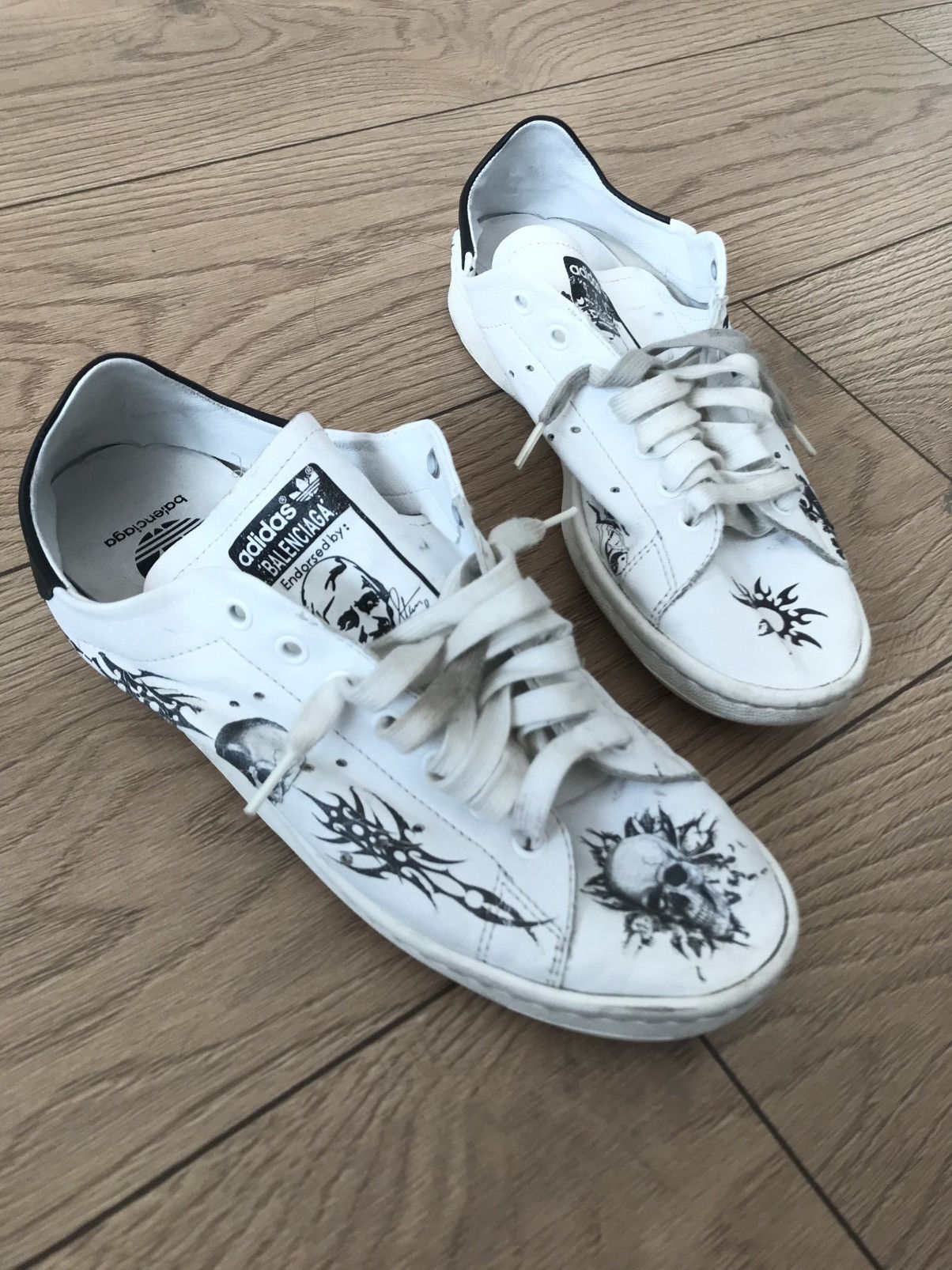 Balenciaga Balenciaga Stan Smiths temporary tattooed Size US 7 / EU 40 - 2 Thumbnail