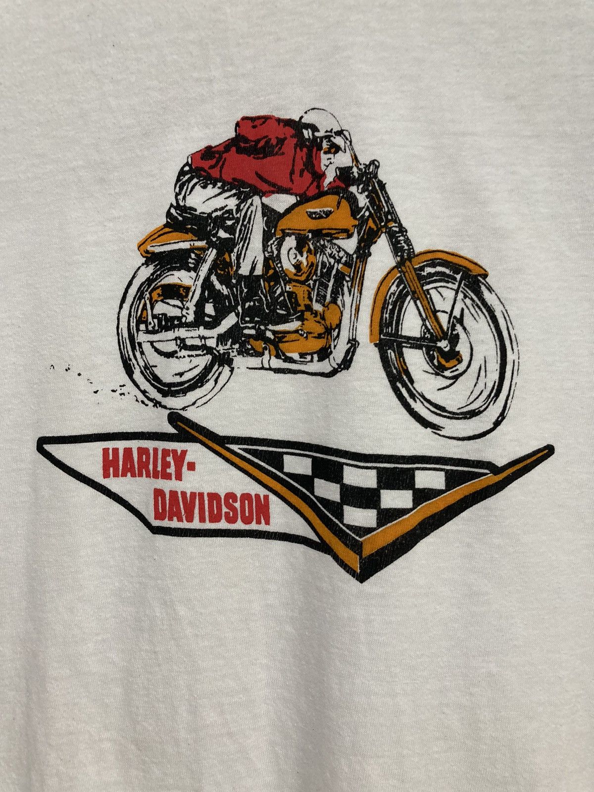 image of Vintage Harley Davidson 80's Rider Motorcycle T Shirt Size L in White, Men's