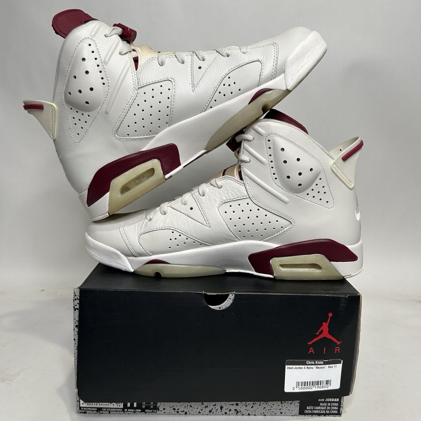 Nike Nike Air Jordan 6 Retro OG “Maroon” 2024 Size US 11 / EU 44 - 3 Thumbnail