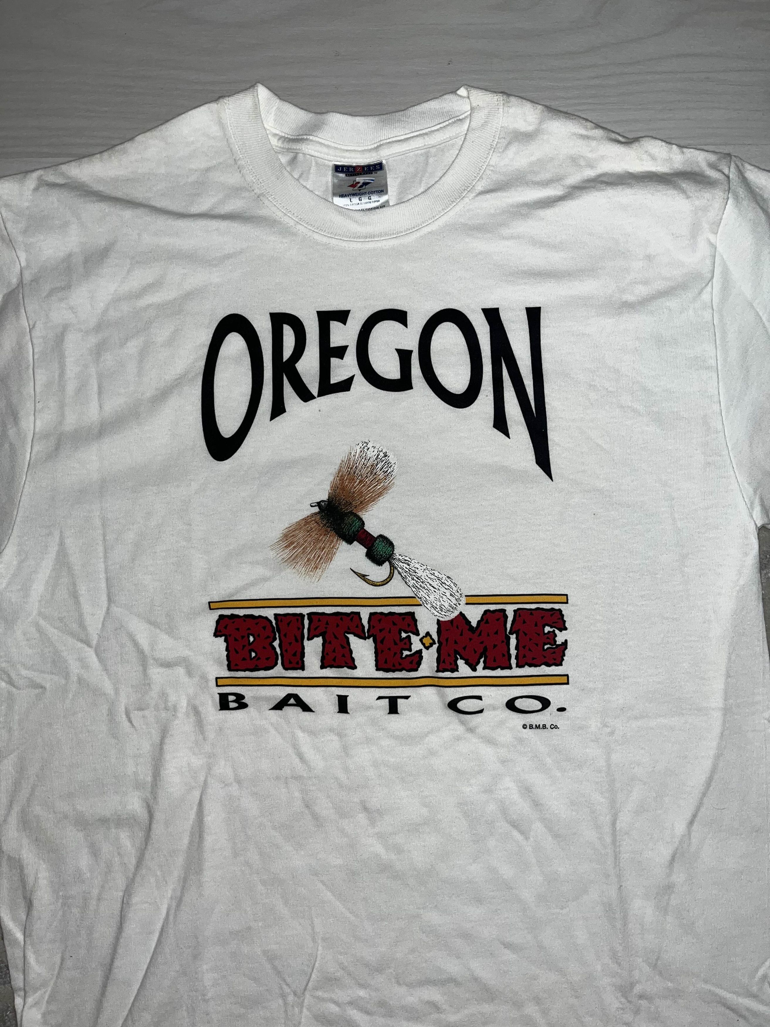 Vintage Vintage Oregon Bite Me Bait Co. Fishing Shirt Size US L / EU 52-54 / 3 - 2 Thumbnail