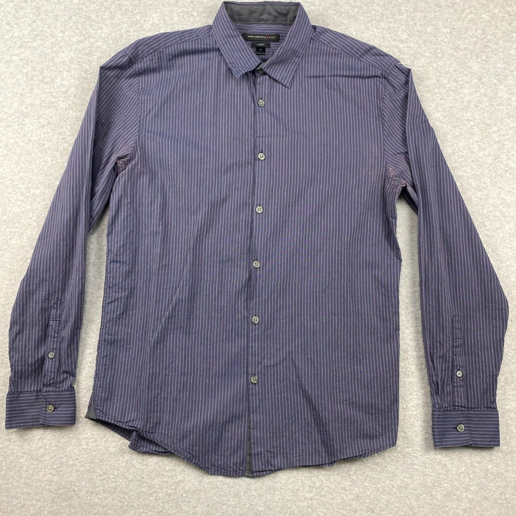 John Varvatos John Varvatos USA Luxe Button-Up Shirt Mens Medium M Blue Striped Long Sleeve Size US M / EU 48-50 / 2 - 2 Thumbnail