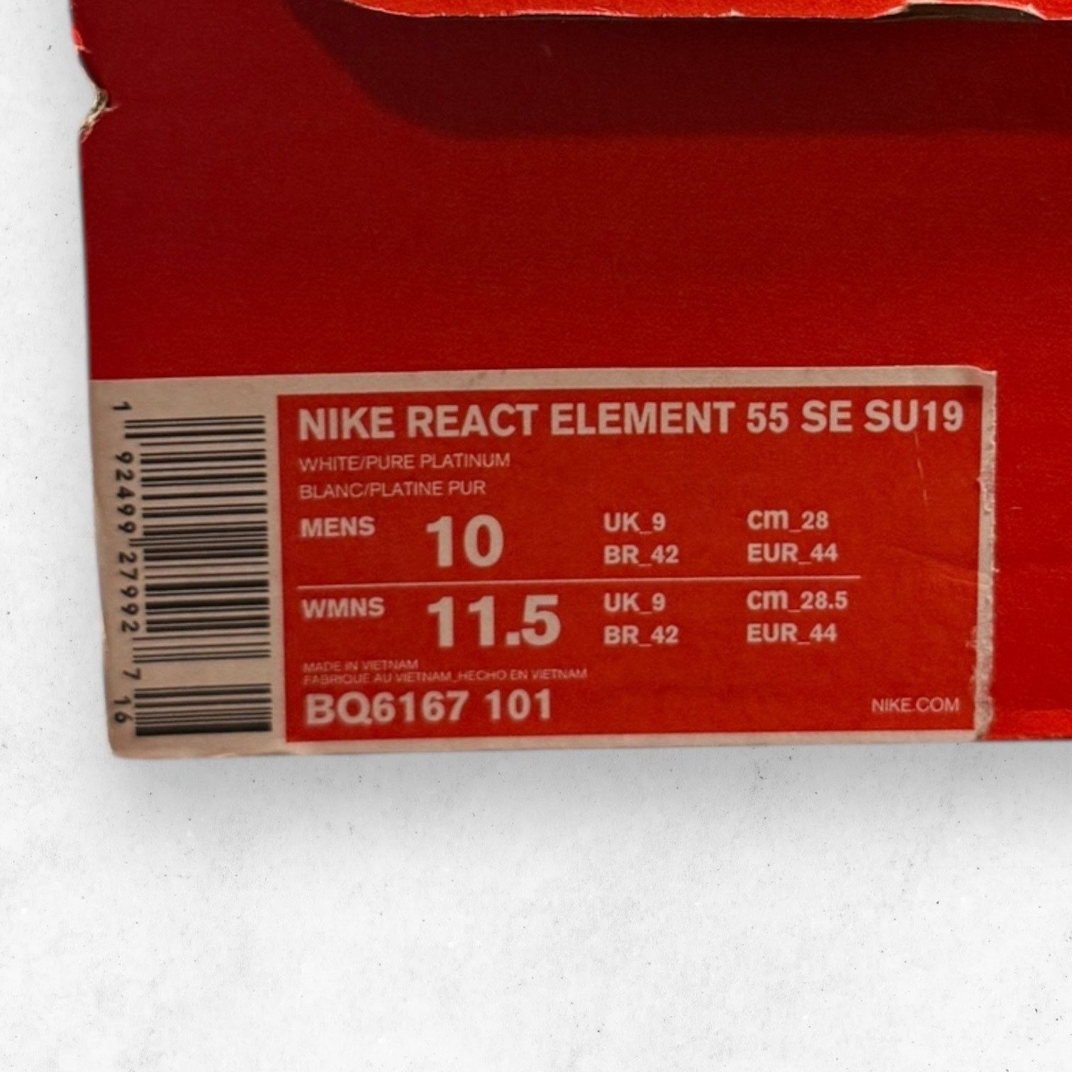 Nike Nike React Element 55 in White Men's 10 Women's 11.5 Size US 10 / EU 43 - 5 Thumbnail