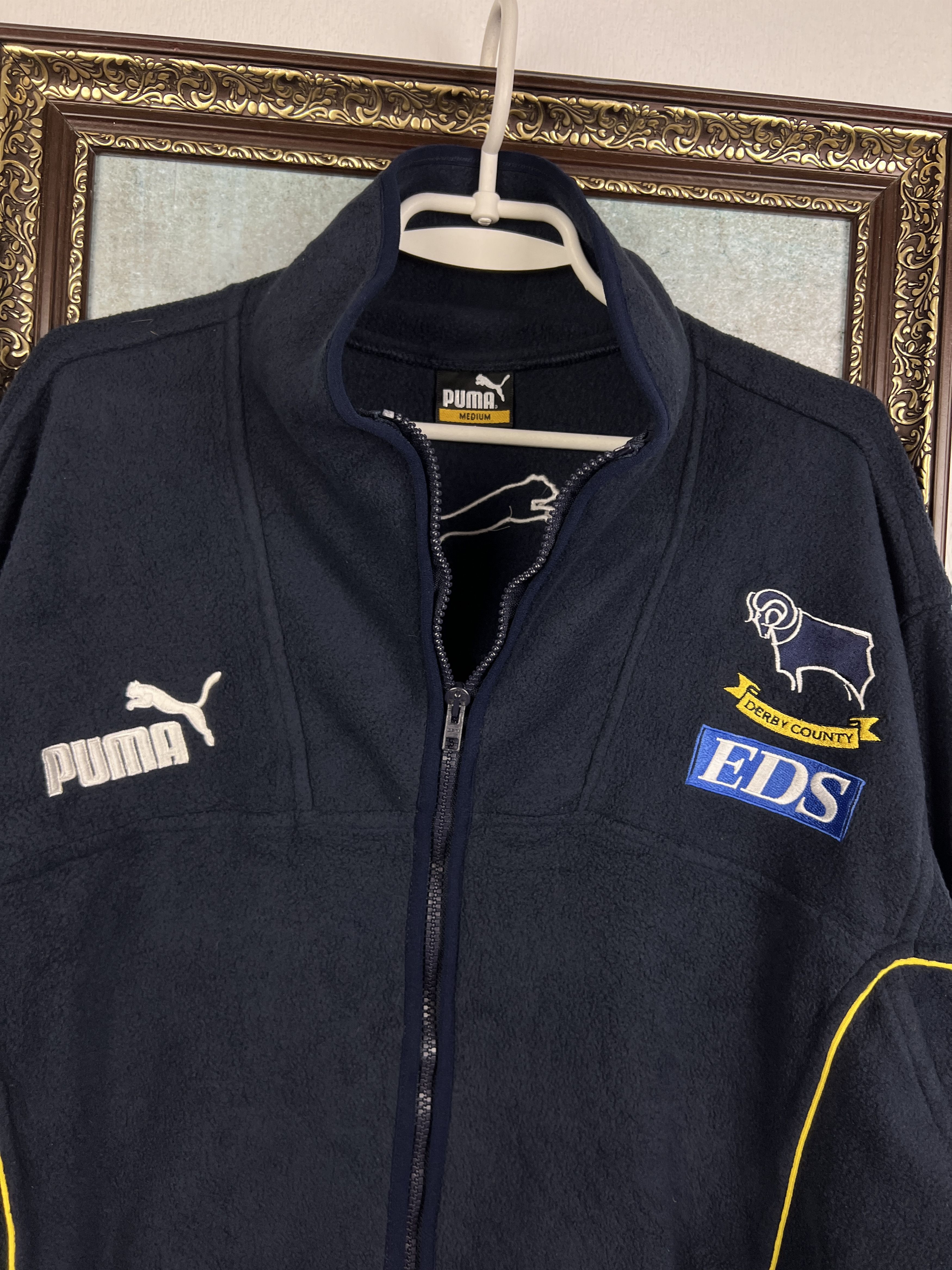Puma Vintage Derby County Football Fleece Jacket Soccer Track Top Size US M / EU 48-50 / 2 - 3 Thumbnail
