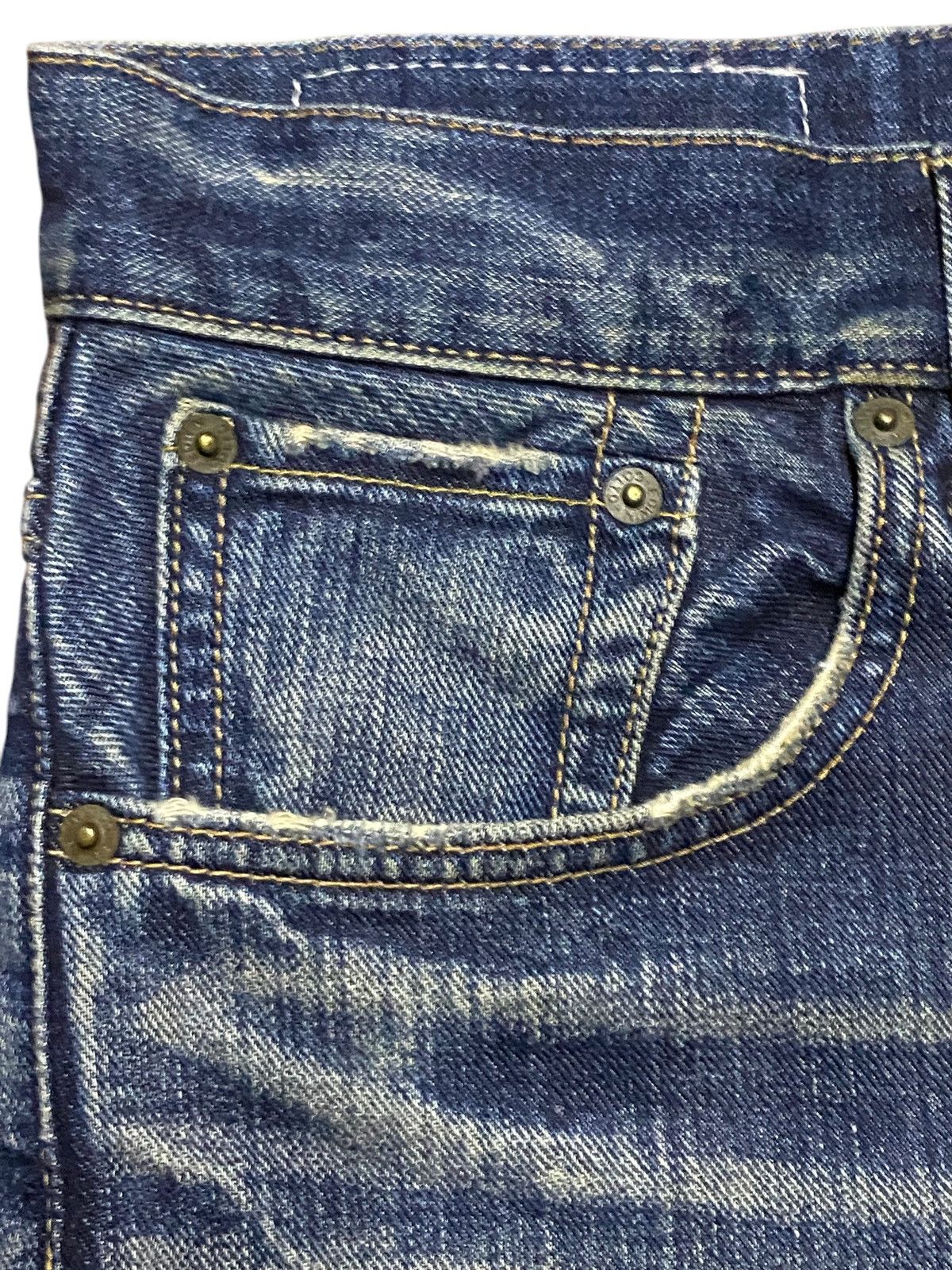 Japanese Brand Vintage Edwin 403 XV Mud Wash Distressed Loose Jeans Size US 34 / EU 50 - 11 Thumbnail