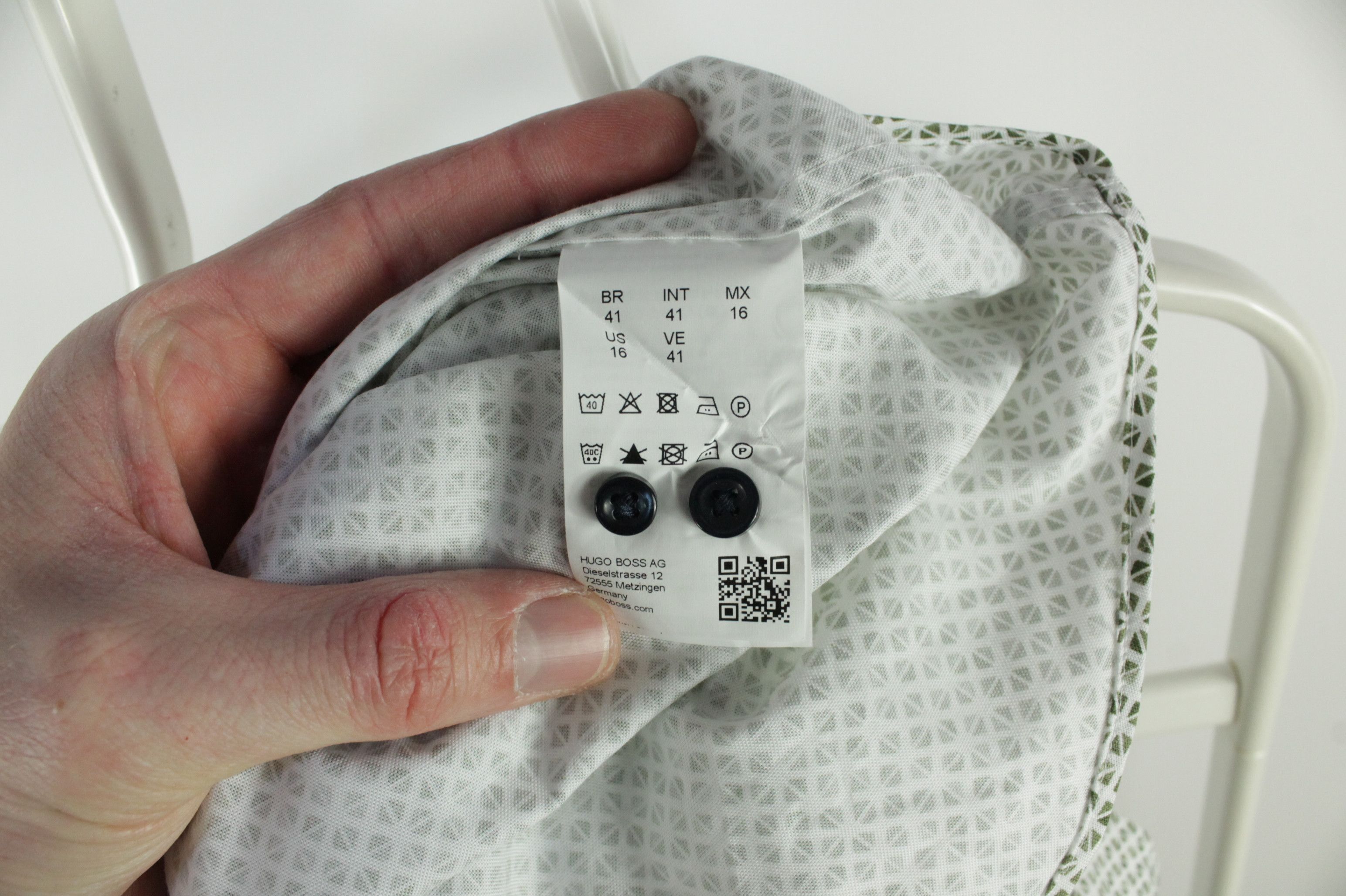 Designer × Hugo Boss Hugo Boss H-Joe Micro Pattern Regular Fit Dress Shirt Men's Size US L / EU 52-54 / 3 - 7 Thumbnail