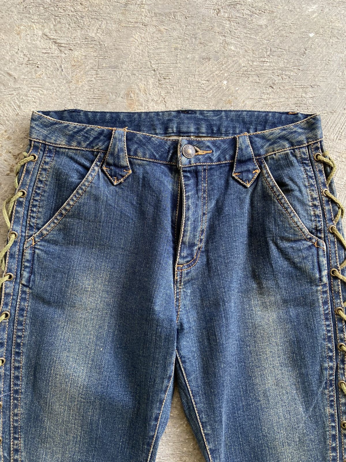 Le Grande Bleu (L.G.B.) 2000s Browd Win - Vkei LGB Style Lace Flared Jeans Pants Size 27" / US 4 / IT 40 - 3 Thumbnail