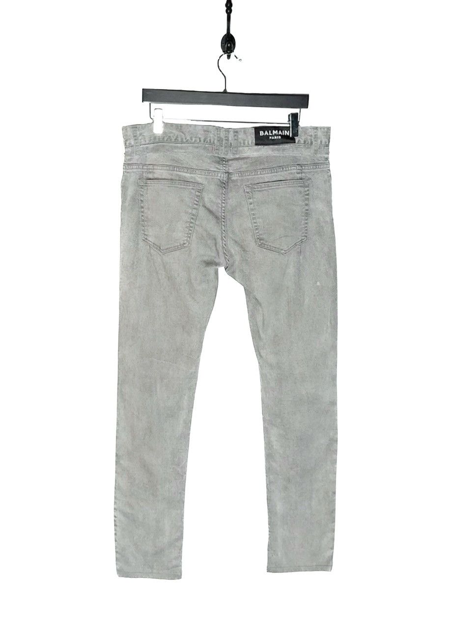 Balmain Balmain Grey Distressed Slim Jeans Size US 34 / EU 50 - 6 Thumbnail