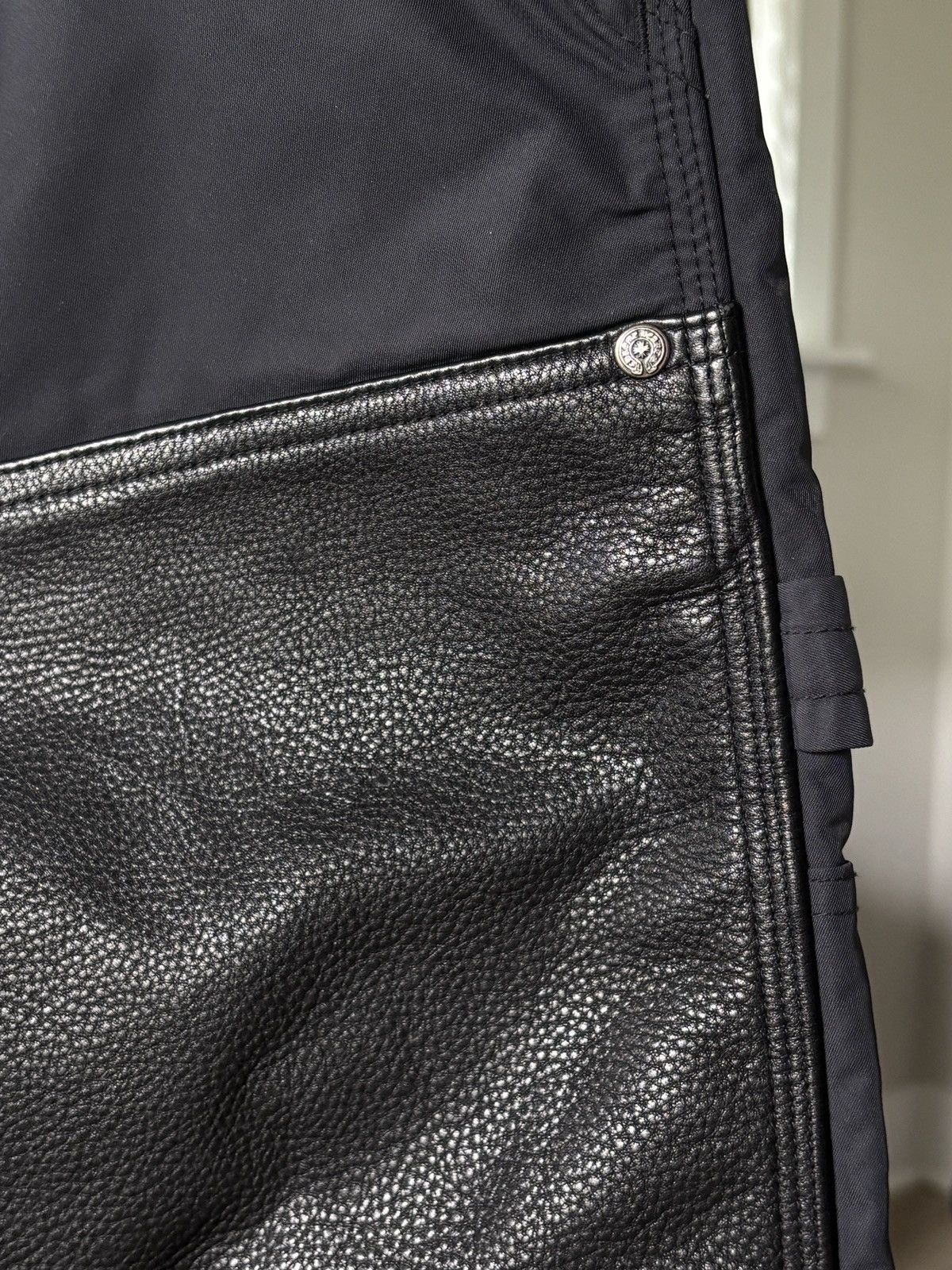 Chrome Hearts CHROME HEARTS | LEATHER CROSS PATCH NYLON CARPENTER PANTS Size US 31 - 9 Thumbnail