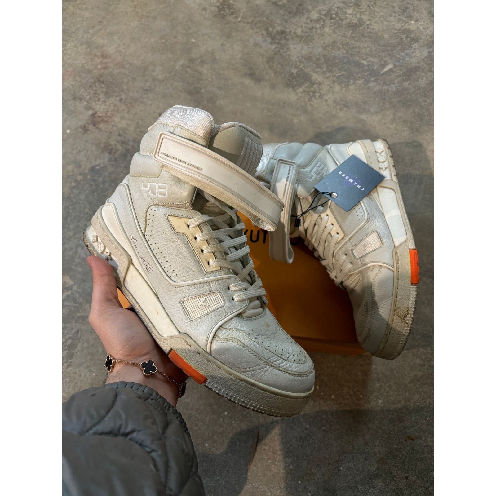 Louis Vuitton LV Virgil High Top Trainer Cream Used US 8.5 With Box Size US 8.5 / EU 41-42 - 1 Thumbnail