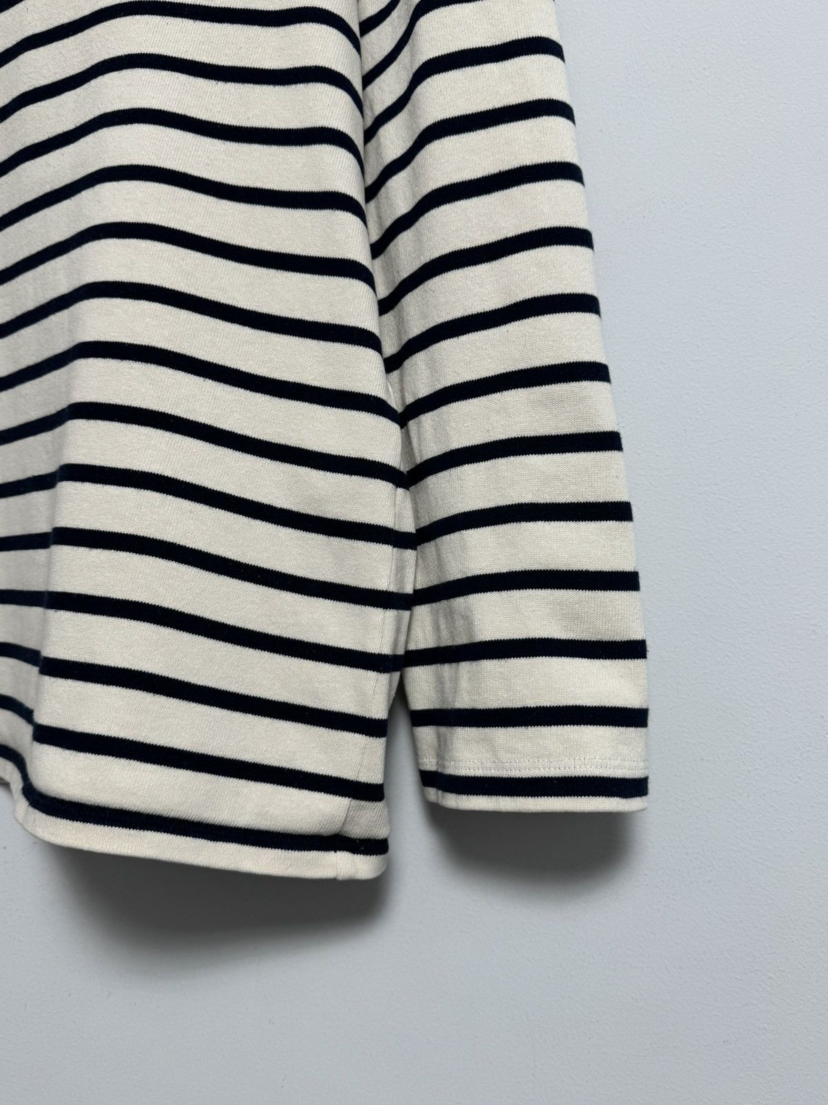 Sezane Sezane Women Long Sleeve Navy Blue Striped Organic T-shirt Size XL / US 12-14 / IT 48-50 - 5 Thumbnail