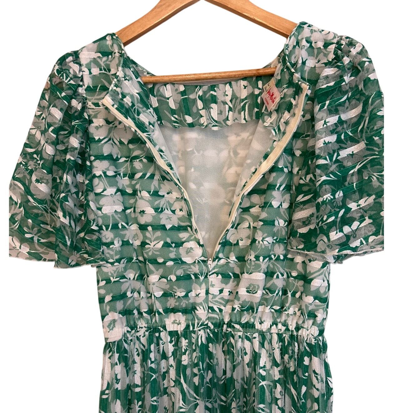 Vintage VTG Mary Martin Florida 1960's Floral Flutter Sleeve Dress 8 Size M / US 6-8 / IT 42-44 - 5 Thumbnail