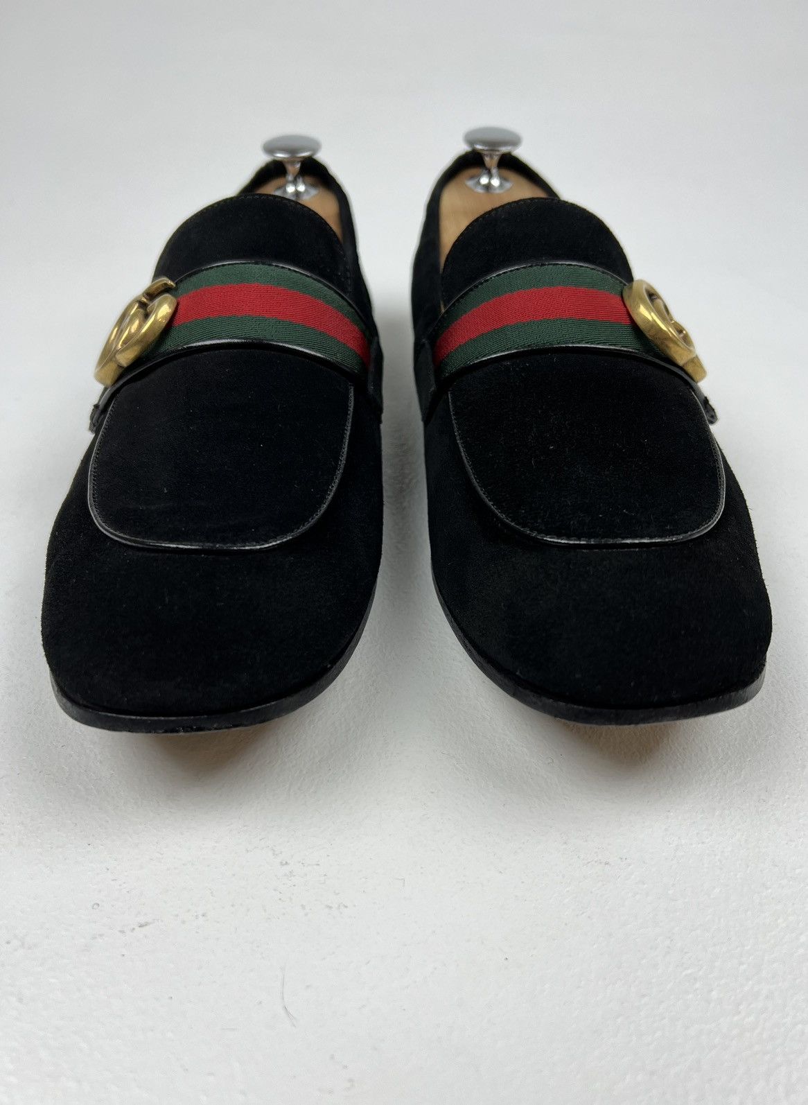 Gucci GUCCI Loafers Suede Shoes GG Buckle Web Stripe Black Men’s Size US 7.5 / EU 40-41 - 7 Thumbnail