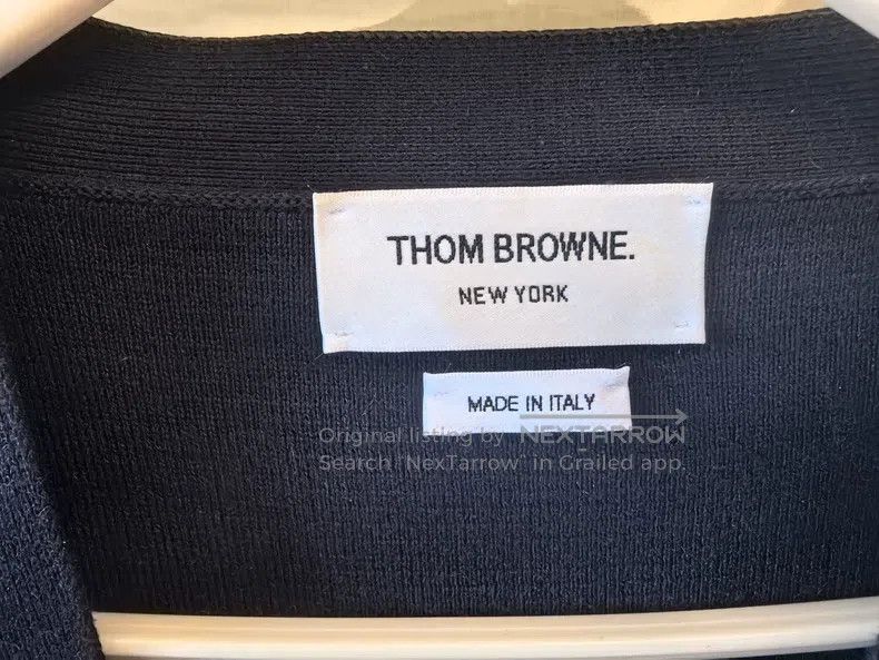 Thom Browne Thom Browne Blue and gray four stripes cardigan Size US S / EU 44-46 / 1 - 4 Thumbnail