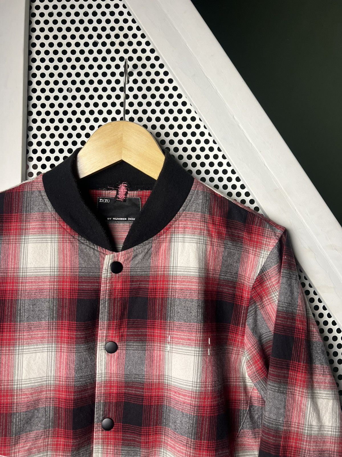 Number (N)ine Number (N)ine Takahiro Miyashita Shadow Plaid Bomber Jacket Size US M / EU 48-50 / 2 - 3 Thumbnail