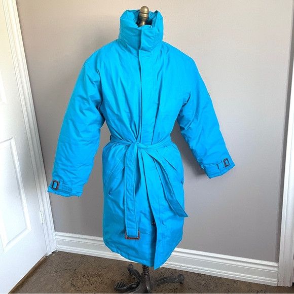 Vintage Vintage Blue Down Gore-Tex Duvet Midi Puffer Parka - Small Size S / US 4 / IT 40 - 2 Thumbnail