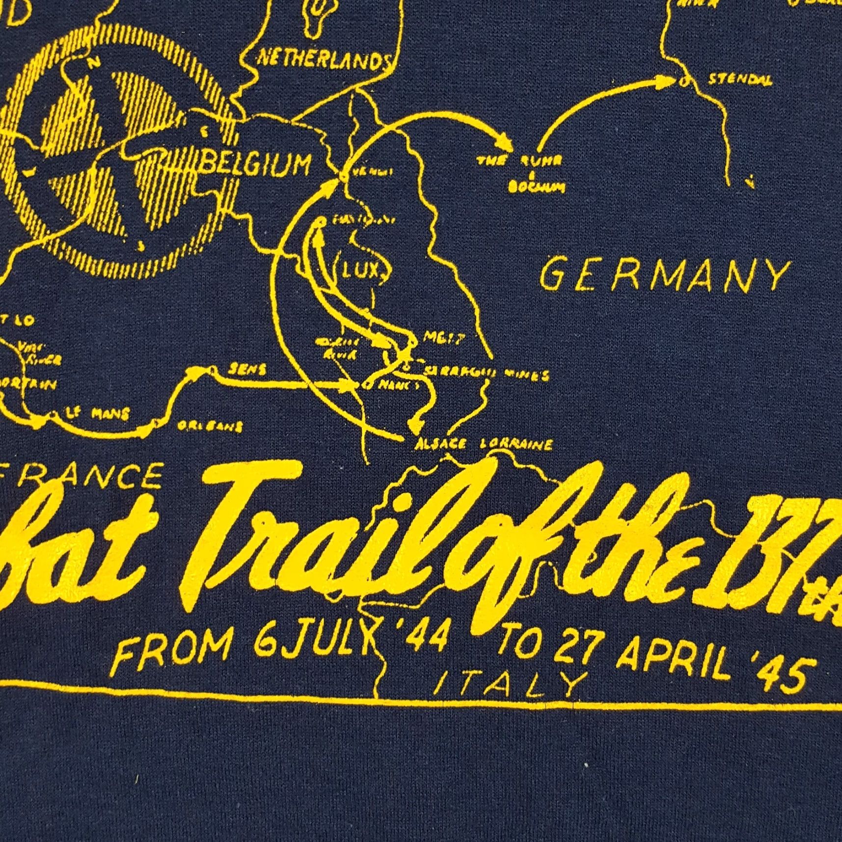 Vintage 60s 70s Combat Trail of the 137th Souvenir WWII Military War Men's Large T Shirt Size US L / EU 52-54 / 3 - 5 Thumbnail