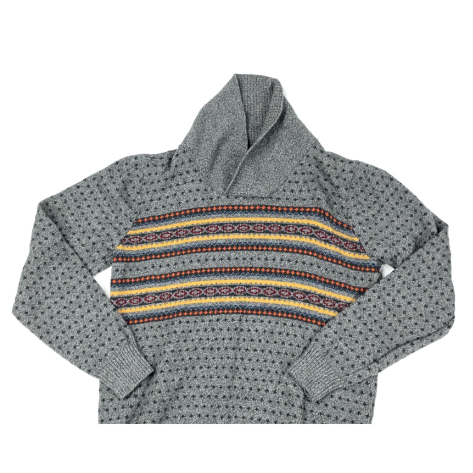 Levi's Levi's Sweater Adult Medium Gray Geometric Fair Isle Cotton Knit Shawl Collar Pullover Mens Regular Size M Ski Style Vintage: No Size US M / EU 48-50 / 2 - 3 Thumbnail