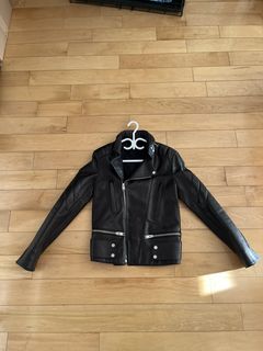 Balenciaga Printed Leather Biker Jacket in Black for Men