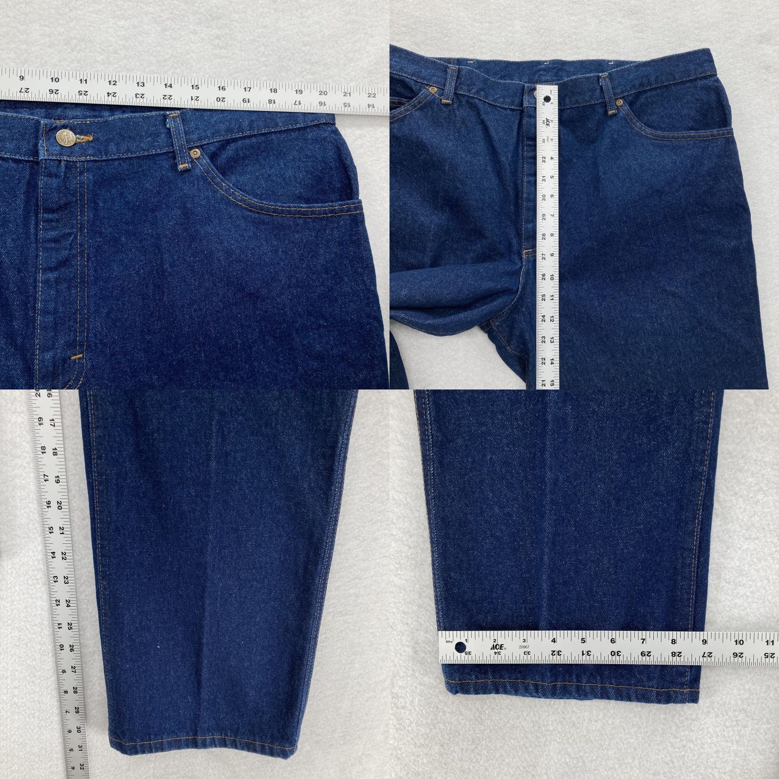 Lee VINTAGE Lee Riders Jeans Mens 42x30 Blue Denim Regular Straight USA Union Made Size US 42 / EU 58 - 8 Thumbnail