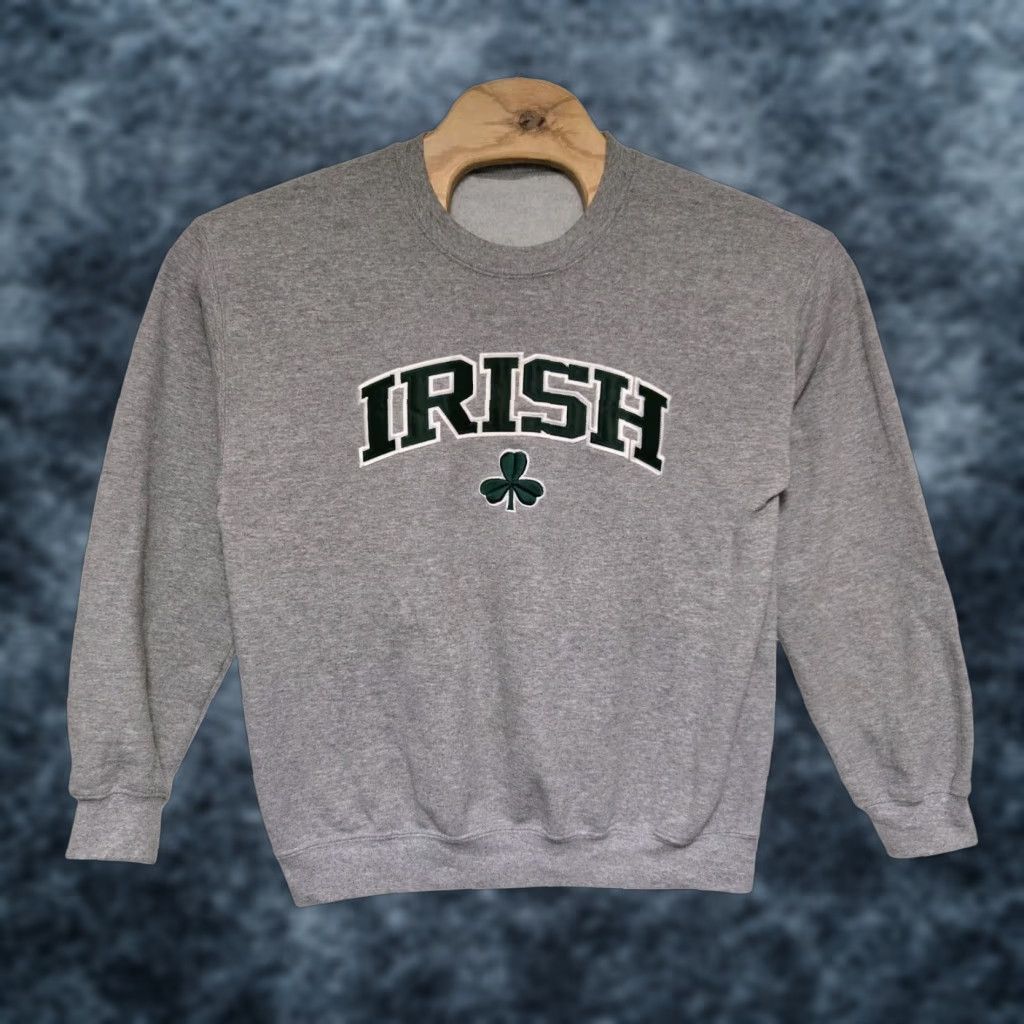 Vintage VINTAGE Irish Shamrock Sweatshirt Mens Large Gray Stitched Fightin Irish Pullover Sweatshirt Size US L / EU 52-54 / 3 - 1 Thumbnail