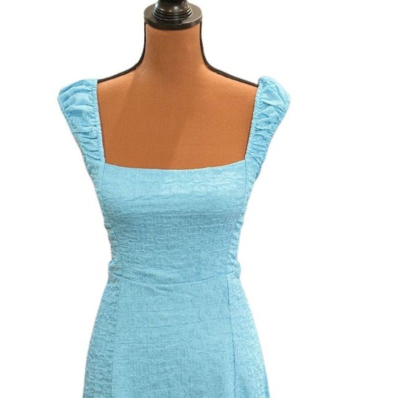 ASTR The Label ASTR the Label Crinkle Shoulder Midi Dress – Size Small 💙 Size S / US 4 / IT 40 - 2 Thumbnail
